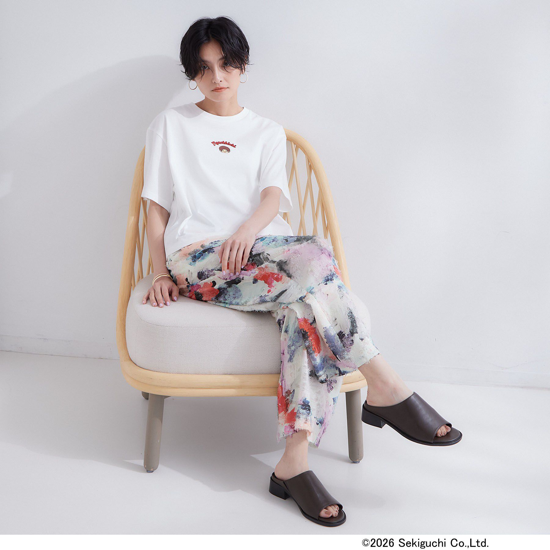 OPAQUE.CLIP「【モンチッチ】フロントプリント＆ロゴ刺繍ショートTシャツ《洗濯機OK》」|Tシャツ・カットソー|