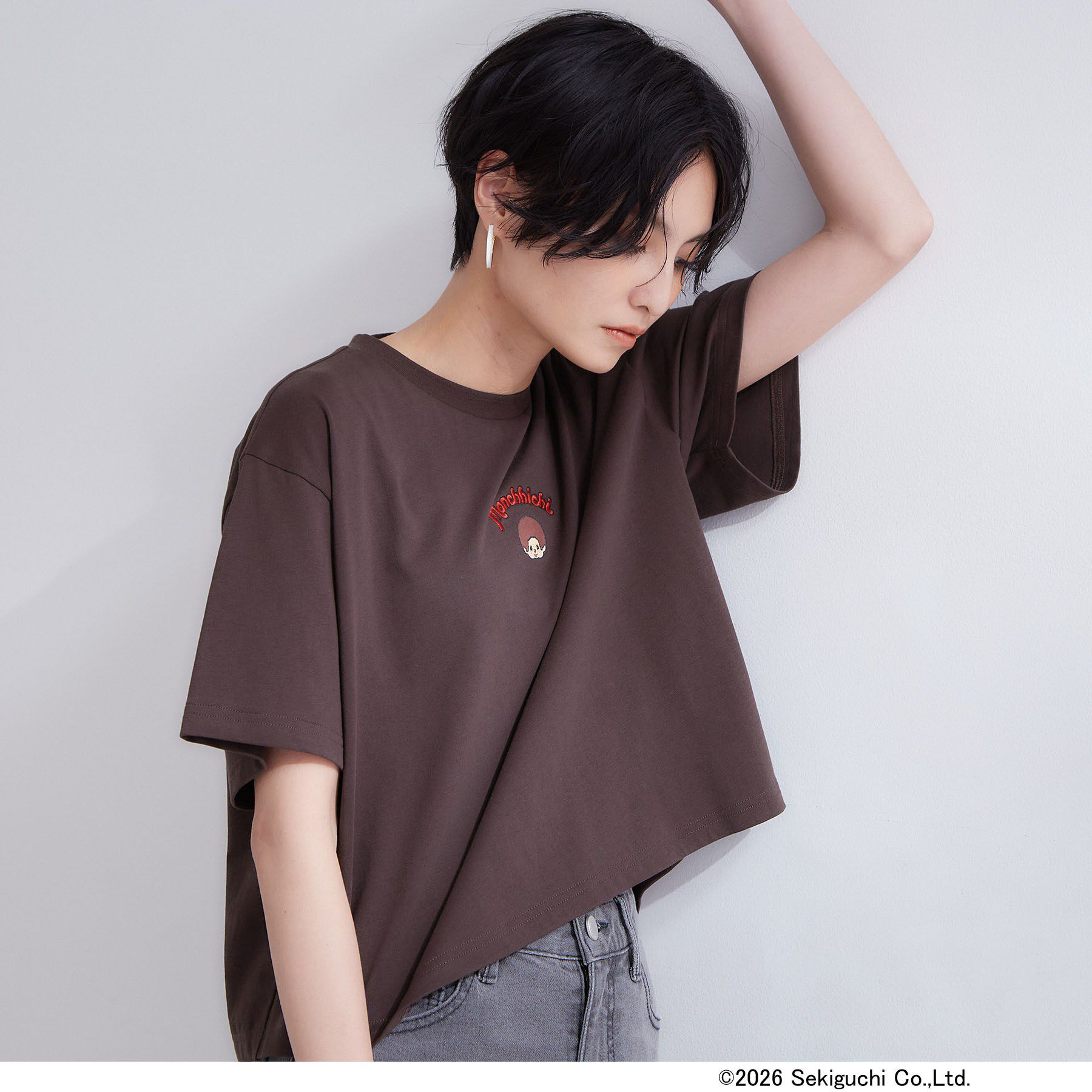 OPAQUE.CLIP「【モンチッチ】フロントプリント＆ロゴ刺繍ショートTシャツ《洗濯機OK》」|Tシャツ・カットソー|
