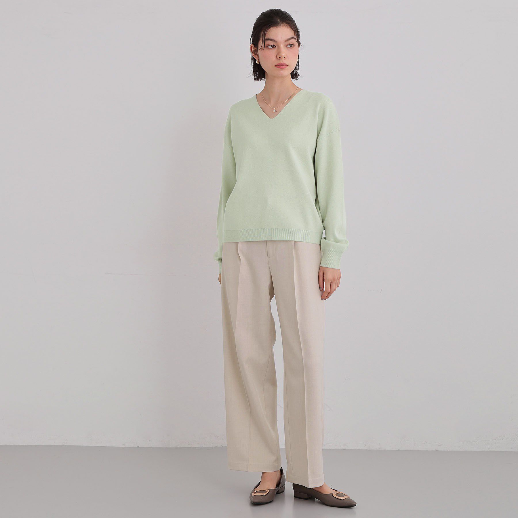 THE SHOP TK「【S-XLサイズ/上品見えが叶う】Vネックニット/洗濯機OK」|ニット・セーター|