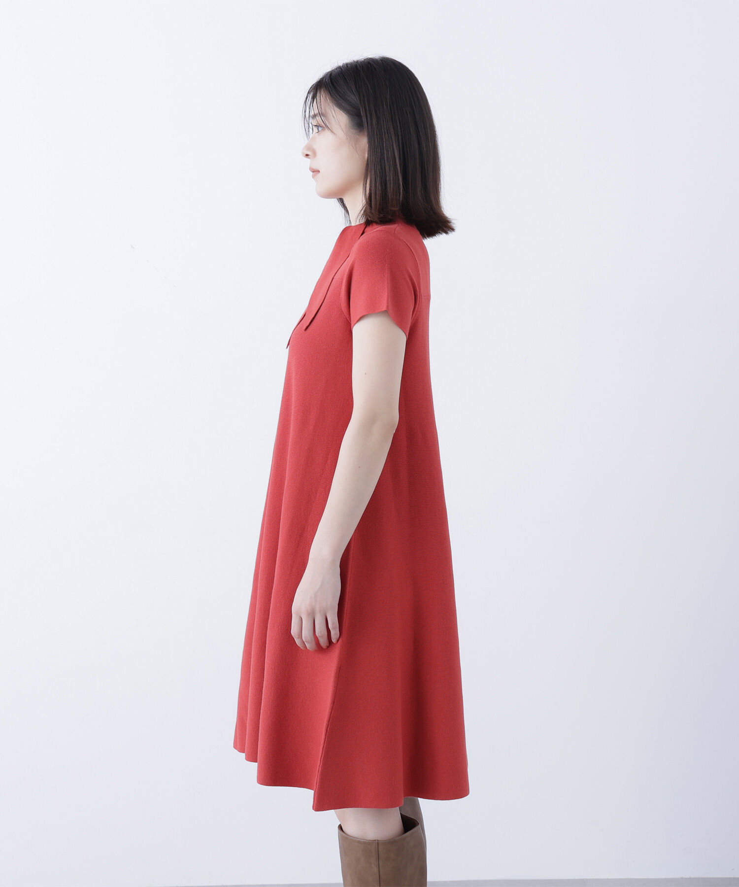  「ボウタイミニニットワンピース」|ワンピース|
