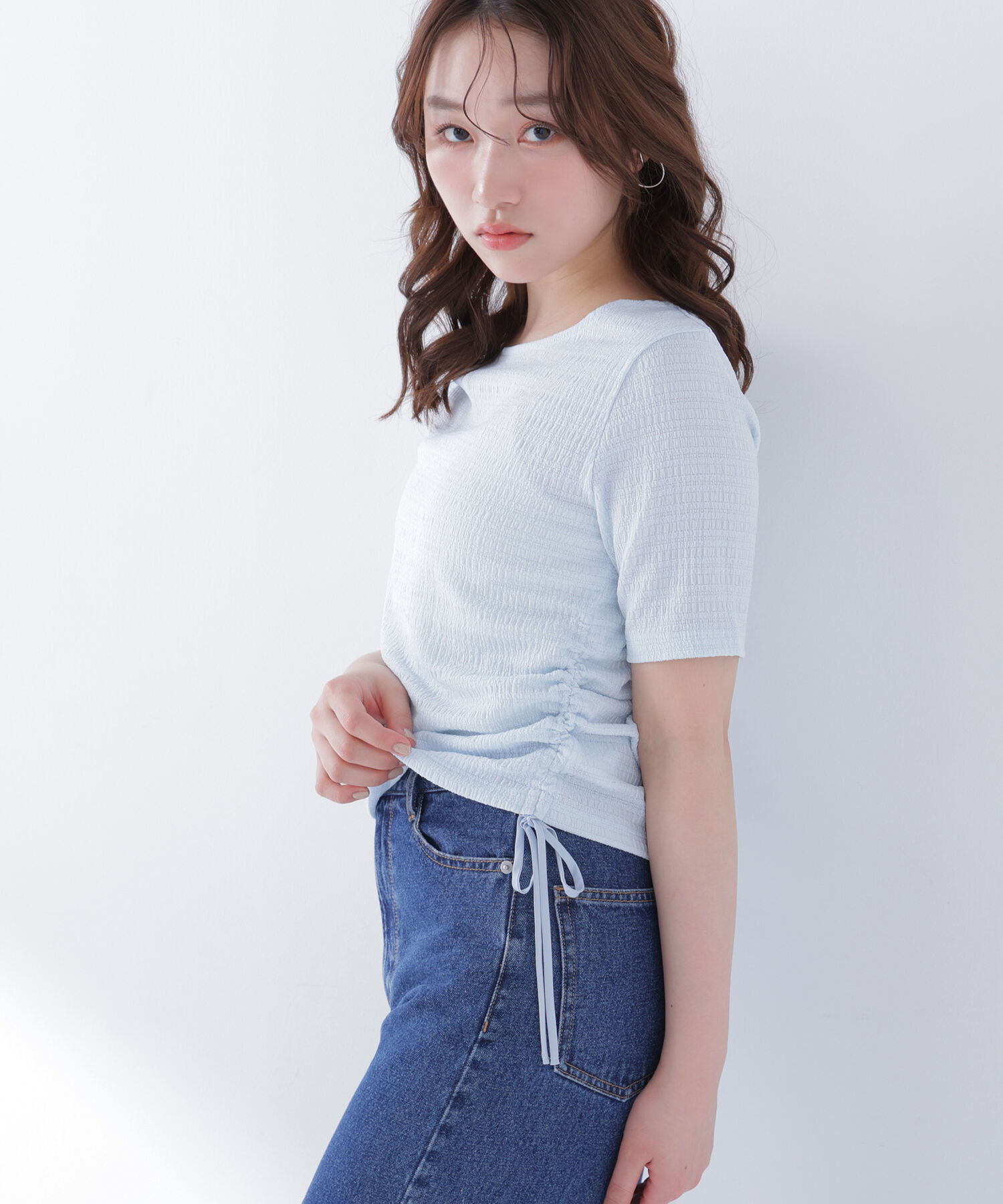  「ドロストヘムカットソー」|Tシャツ・カットソー|ブルー