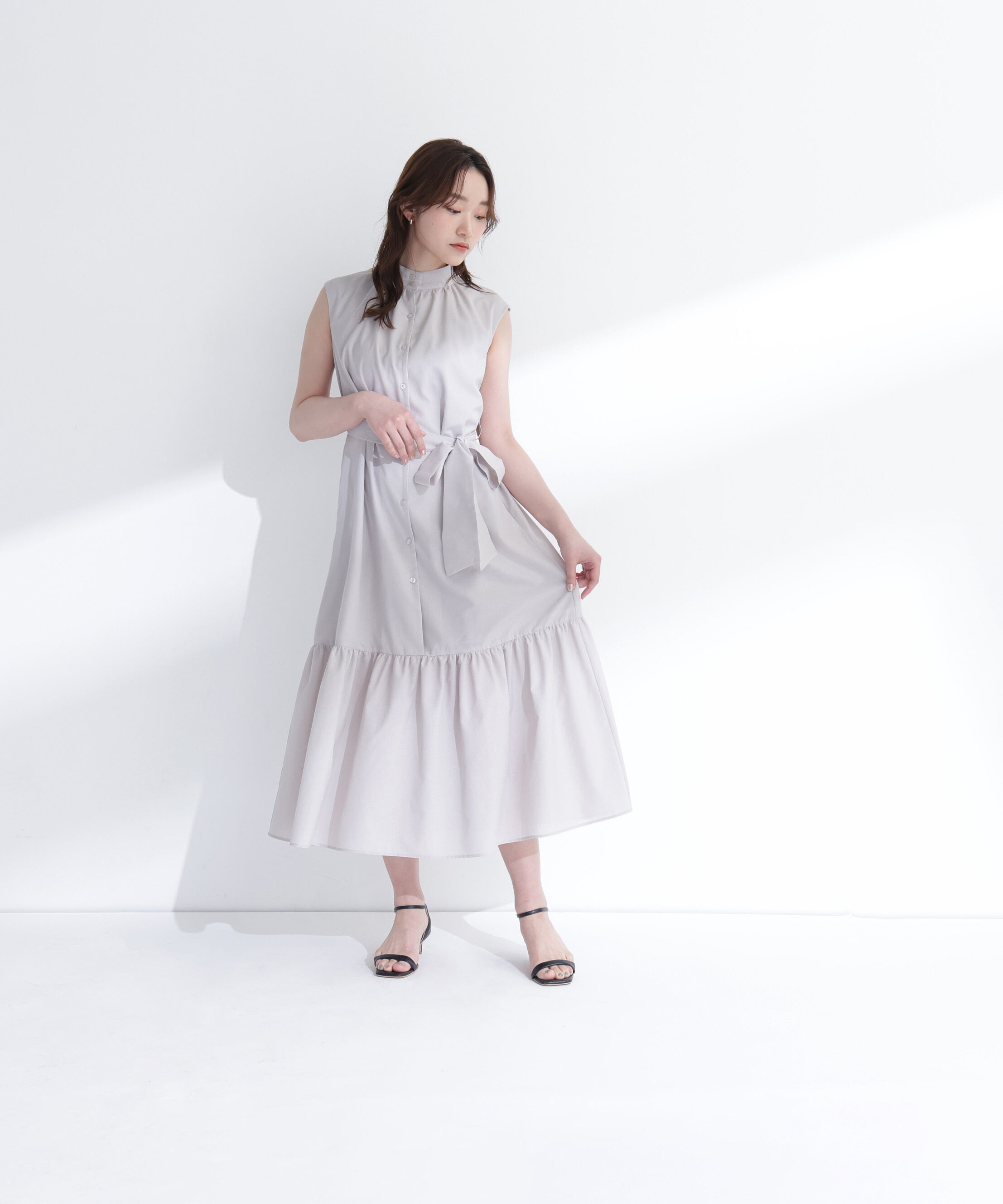  「ティアードベルテッドワンピース」|ワンピース|