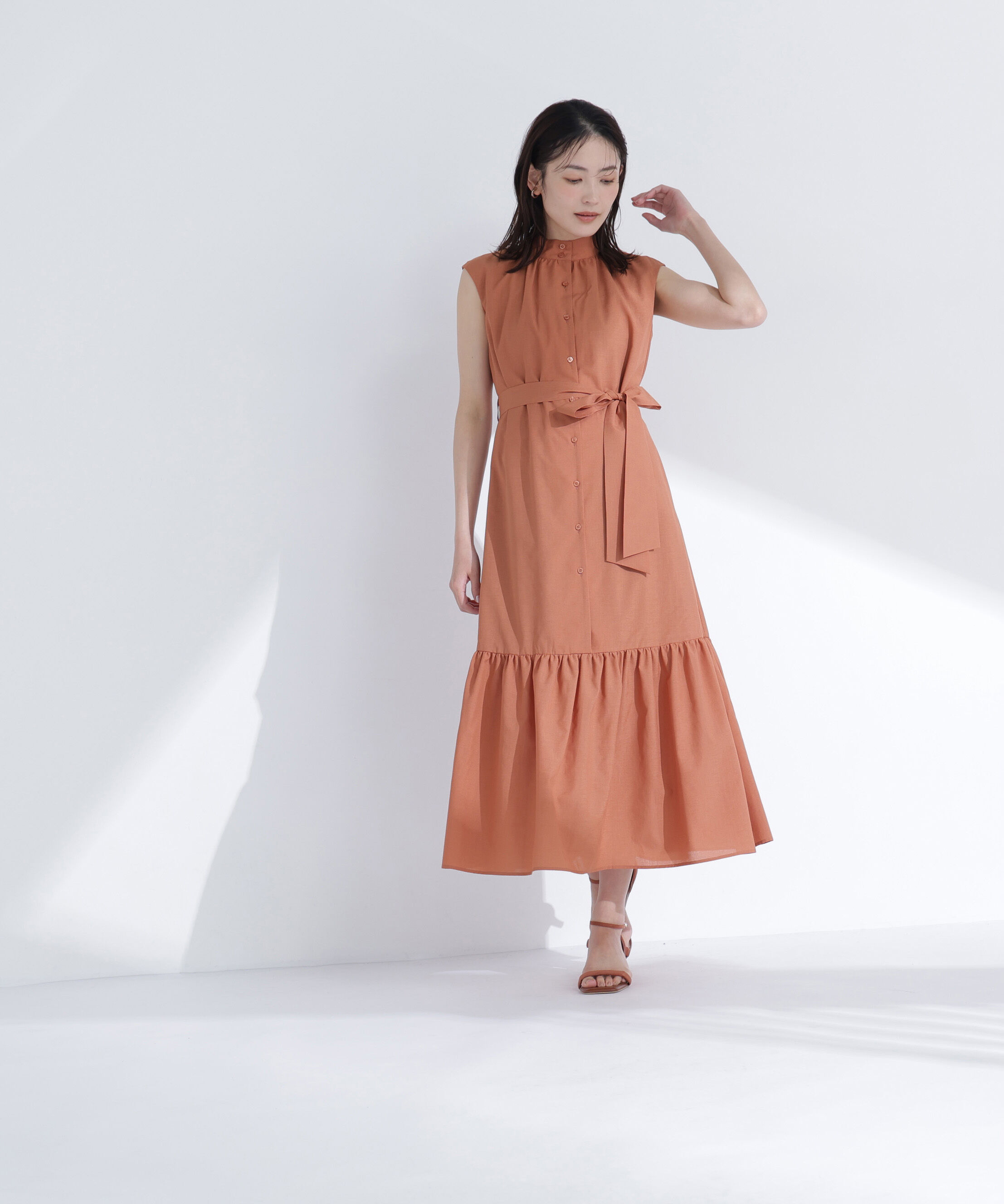  「ティアードベルテッドワンピース」|ワンピース|