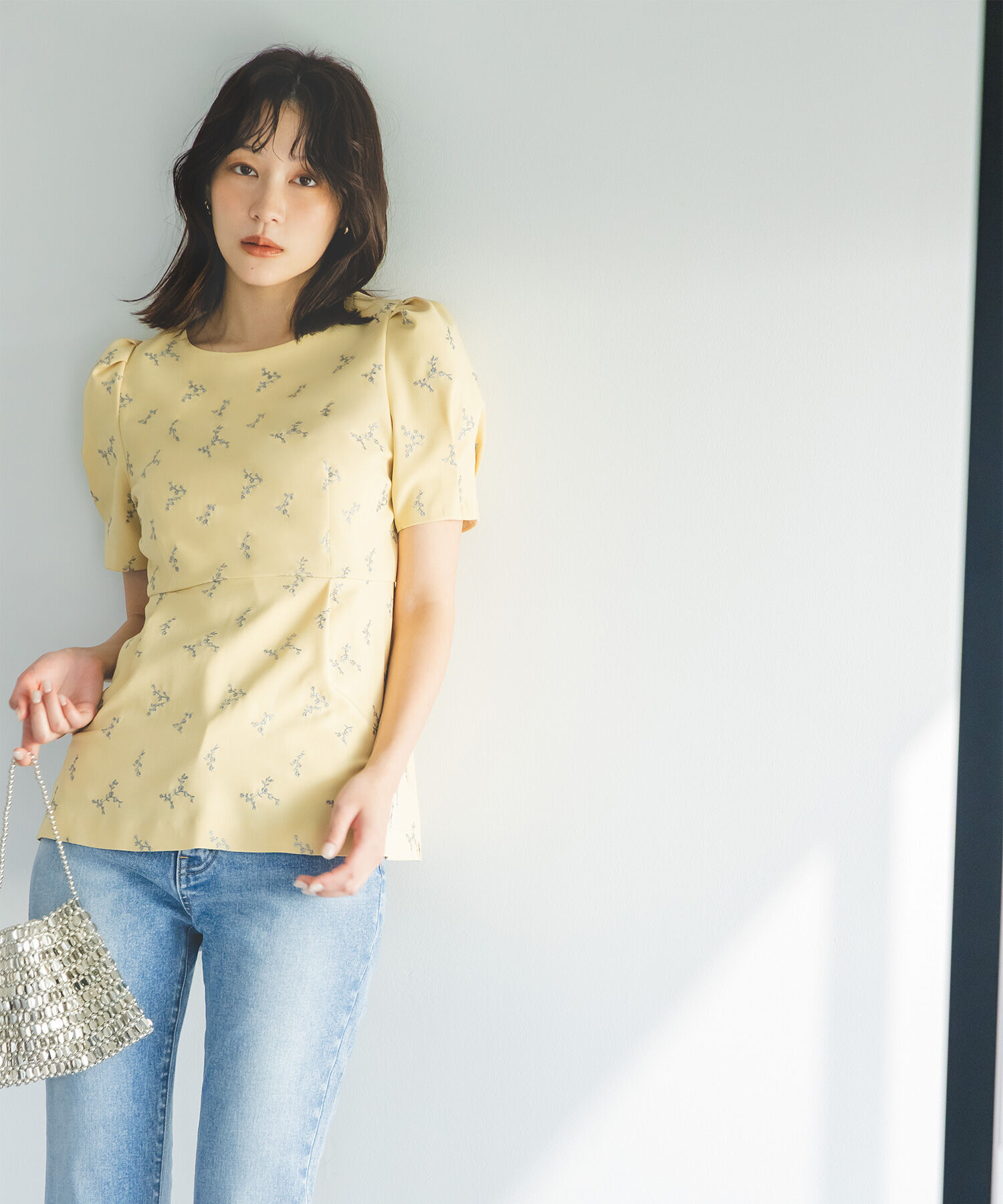  「ラメ刺繍ペプラムブラウス」|シャツ・ブラウス|