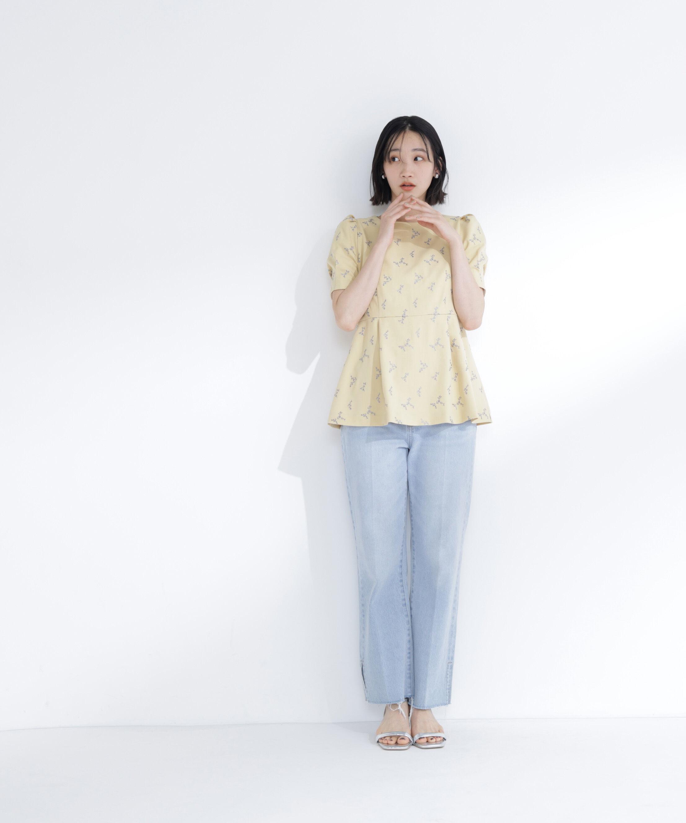  「ラメ刺繍ペプラムブラウス」|シャツ・ブラウス|