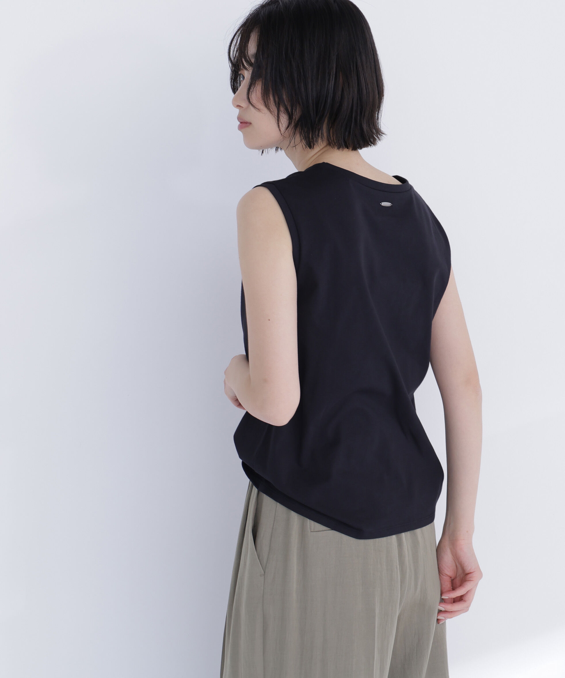  「メタルポイントノースリーブカットソー」|Tシャツ・カットソー|