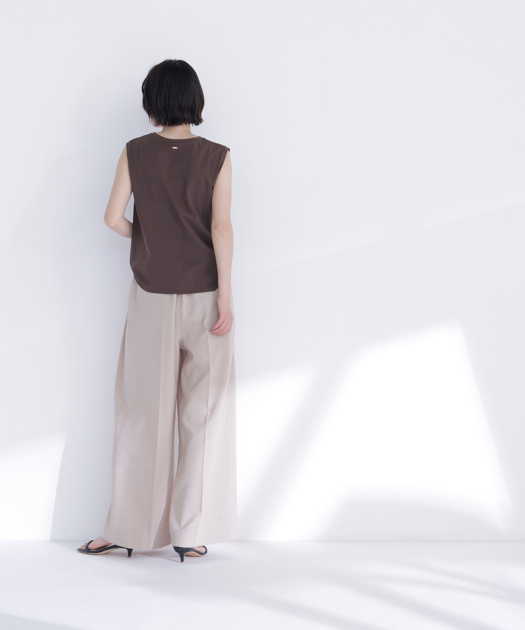  「メタルポイントノースリーブカットソー」|Tシャツ・カットソー|