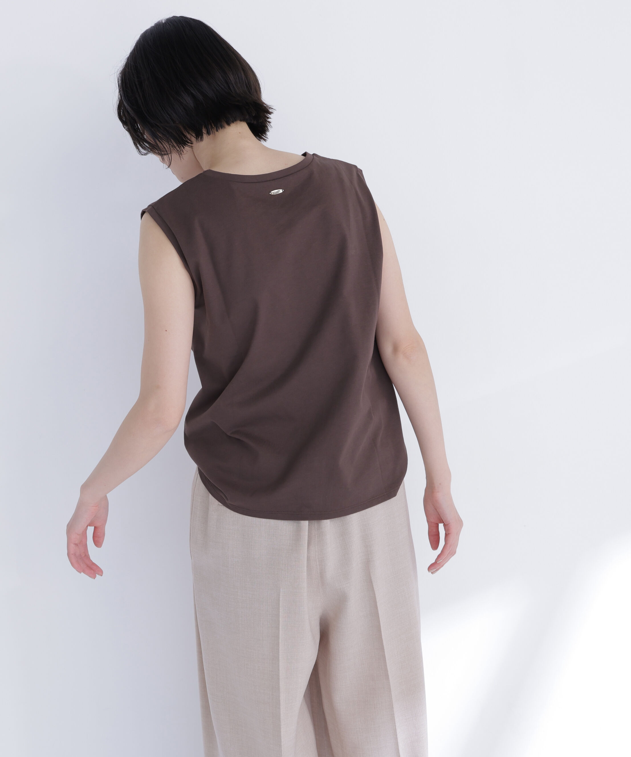  「メタルポイントノースリーブカットソー」|Tシャツ・カットソー|