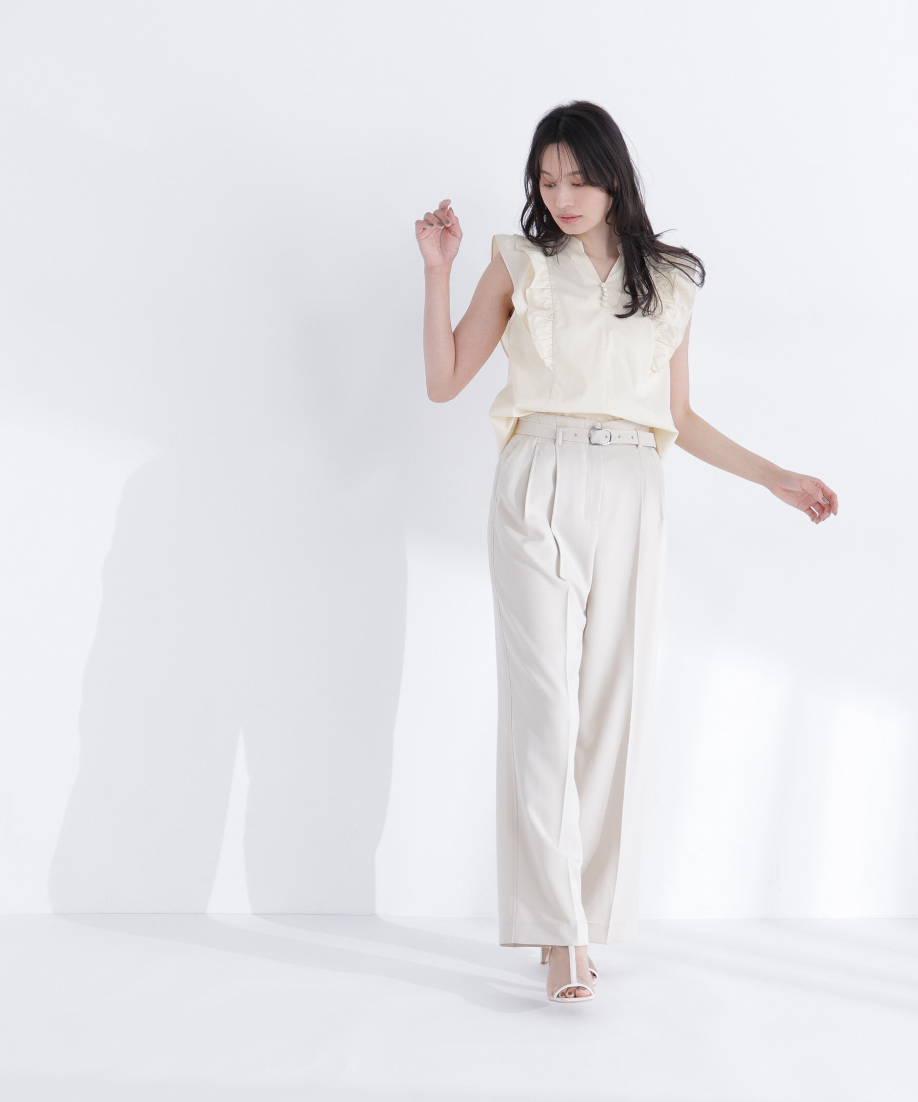  「ラッフルフレンチスリーブブラウス」|シャツ・ブラウス|