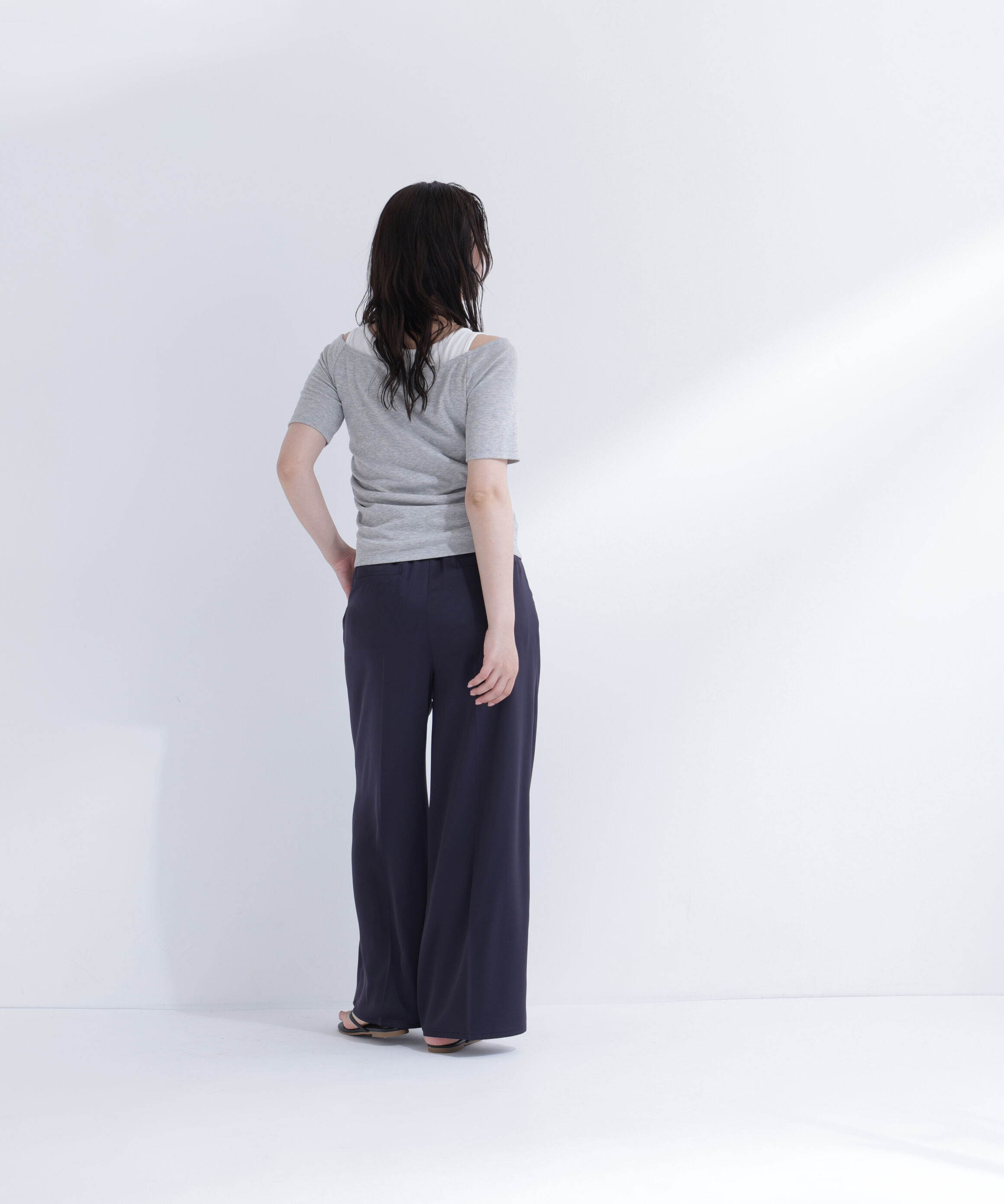  「サテンタックワイドパンツ」|その他|
