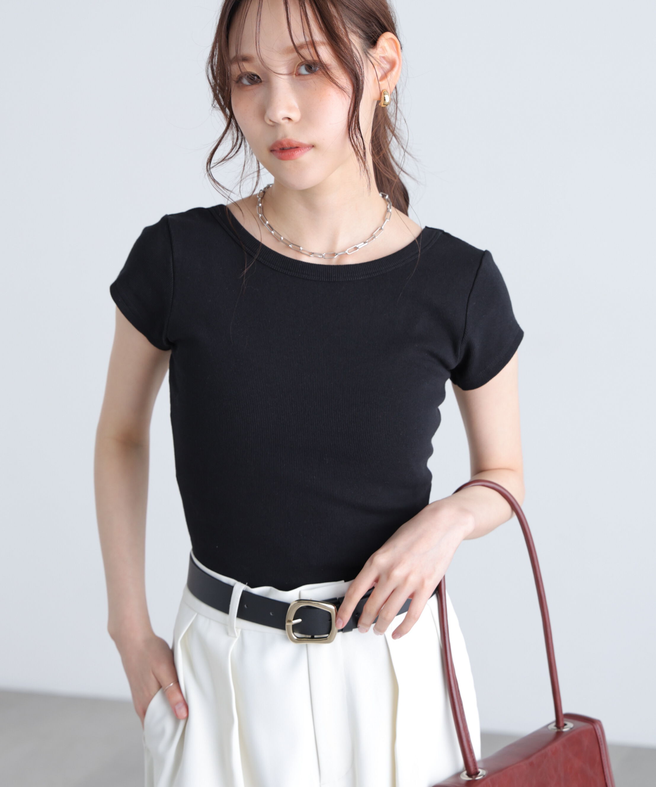  「〈MFM〉バックオープン半袖カットソー」|Tシャツ・カットソー|