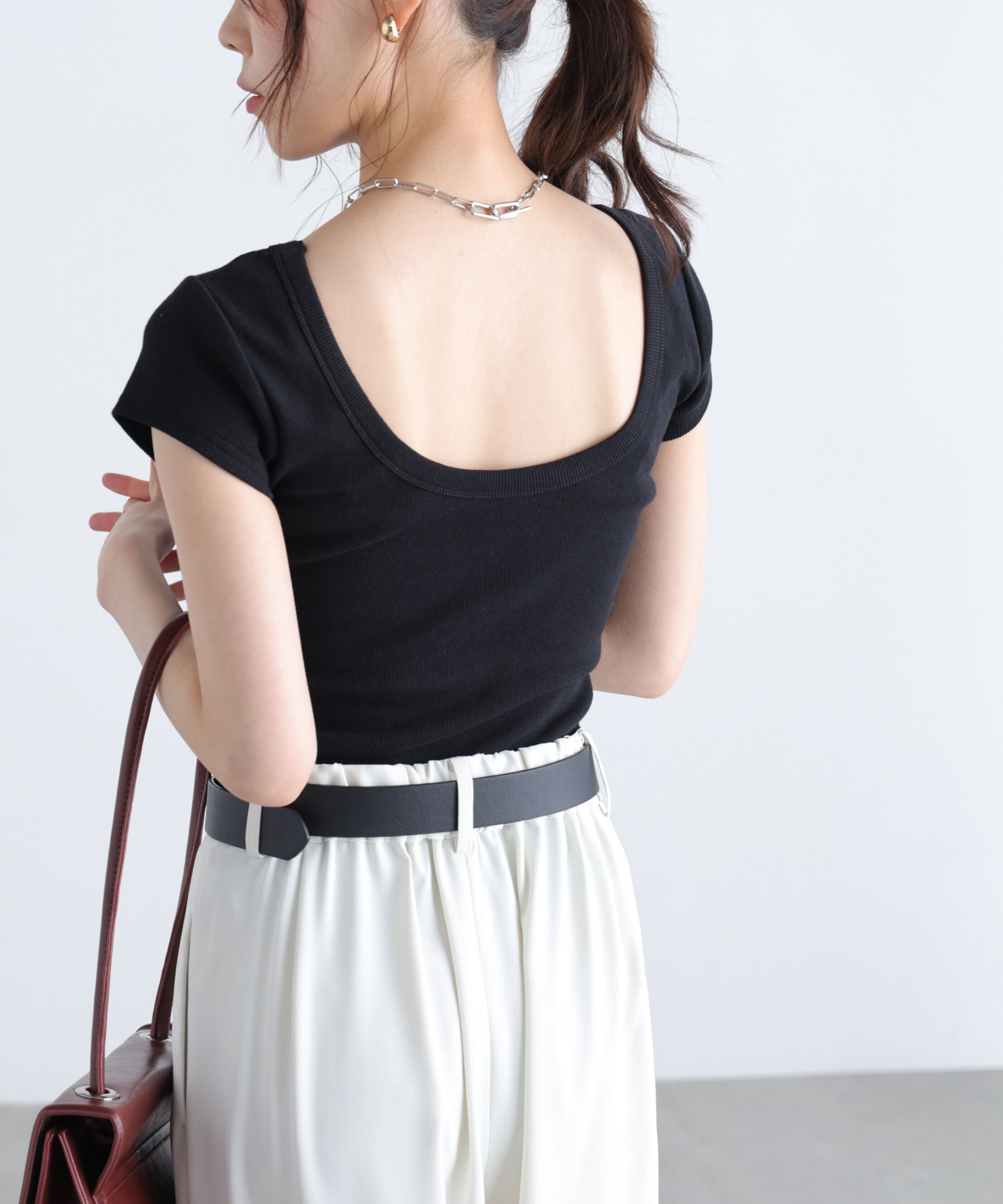  「〈MFM〉バックオープン半袖カットソー」|Tシャツ・カットソー|