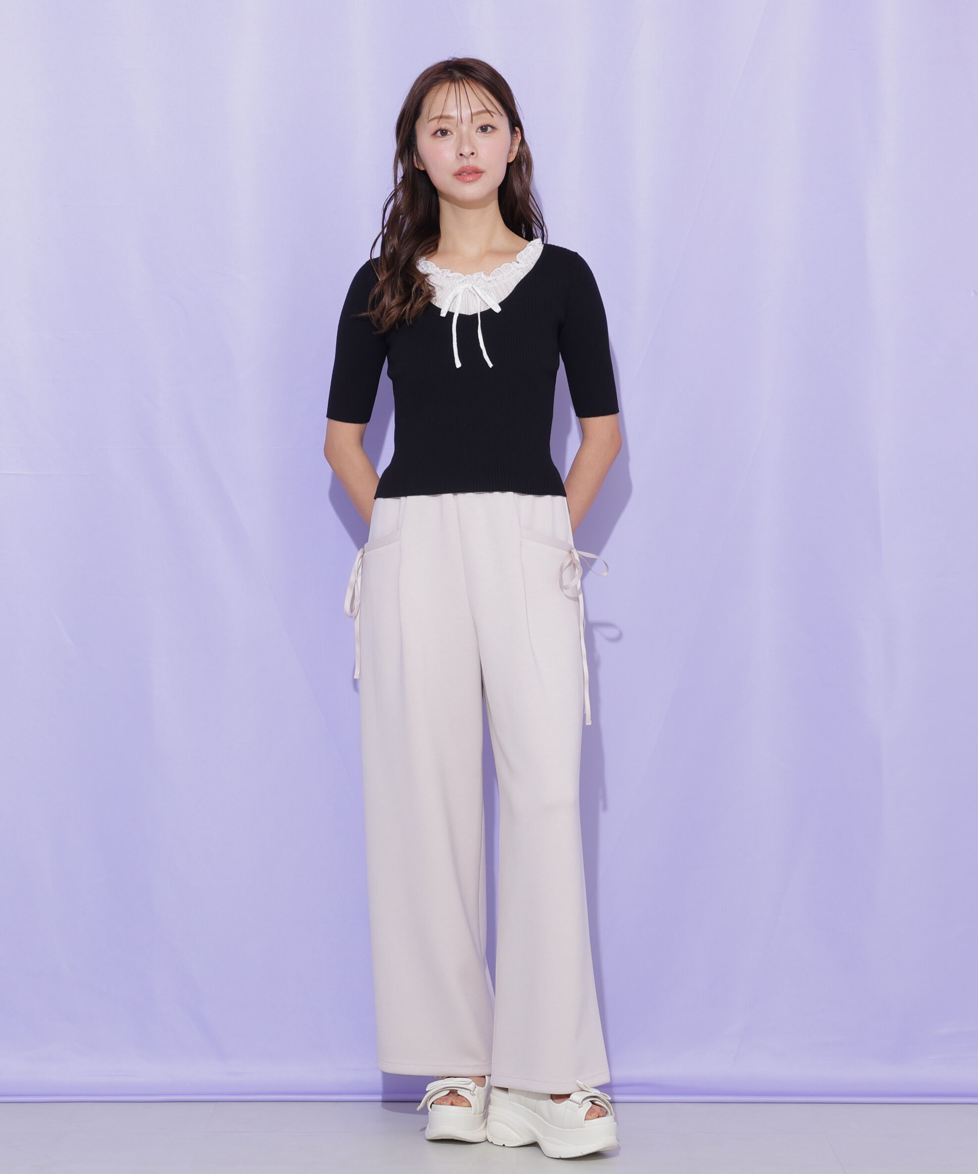  「サイドリボンスウェットパンツ」|その他|