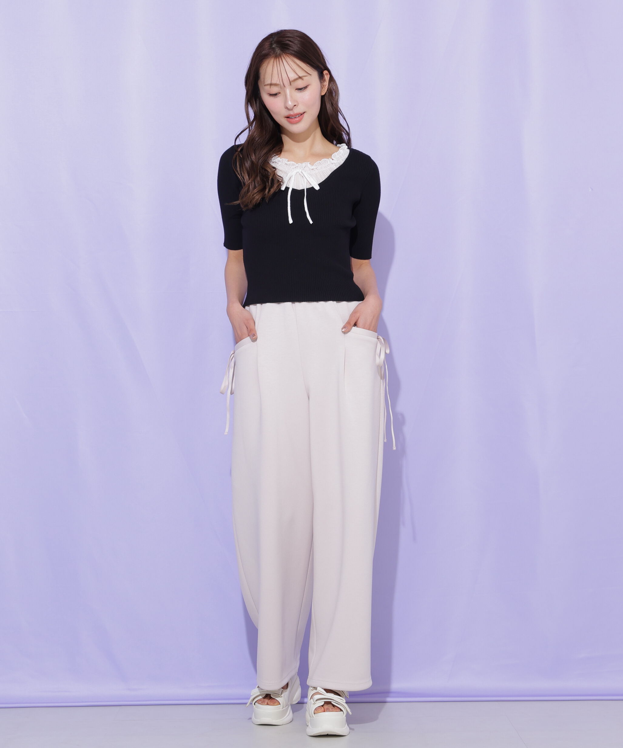  「サイドリボンスウェットパンツ」|その他|