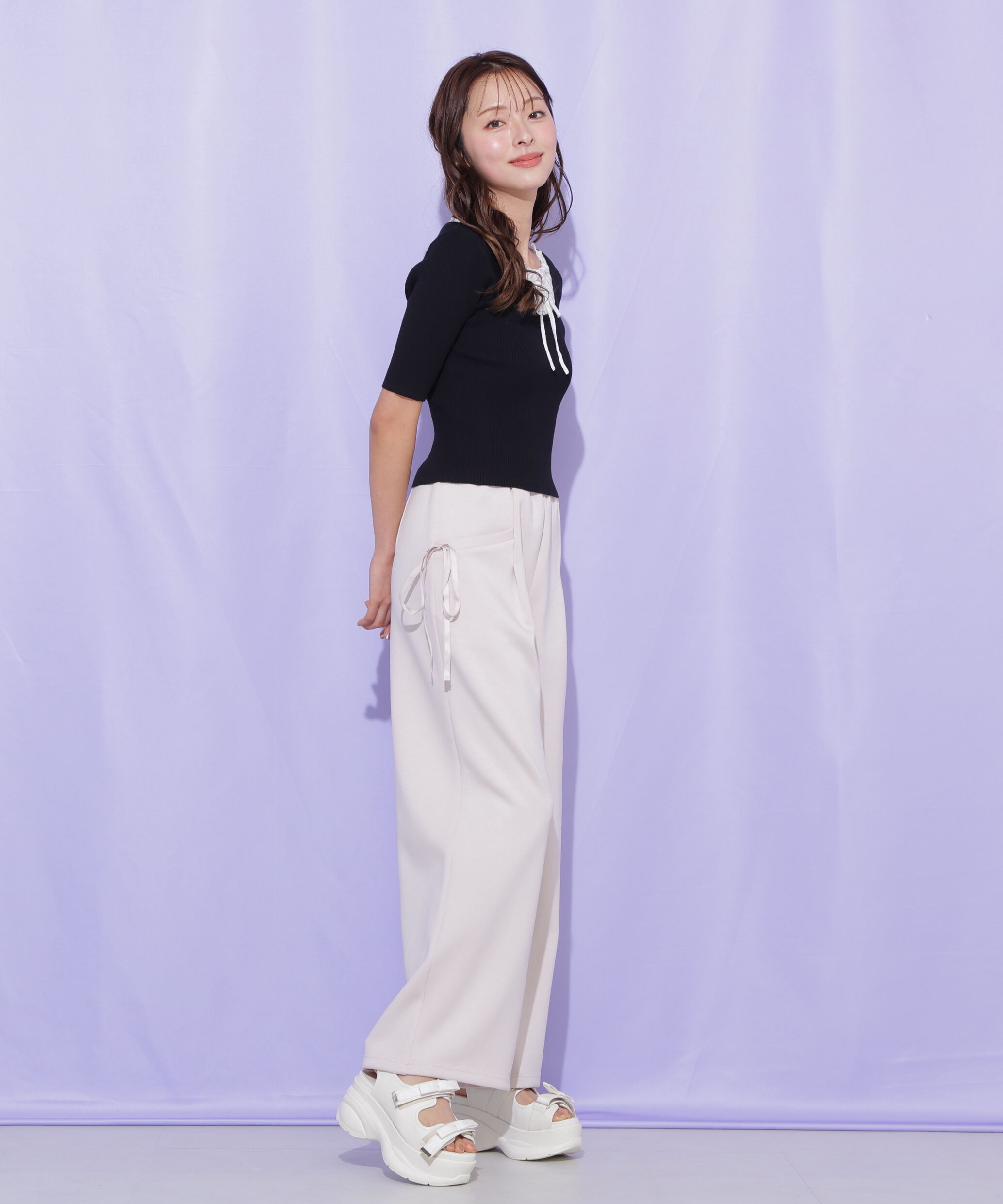  「サイドリボンスウェットパンツ」|その他|