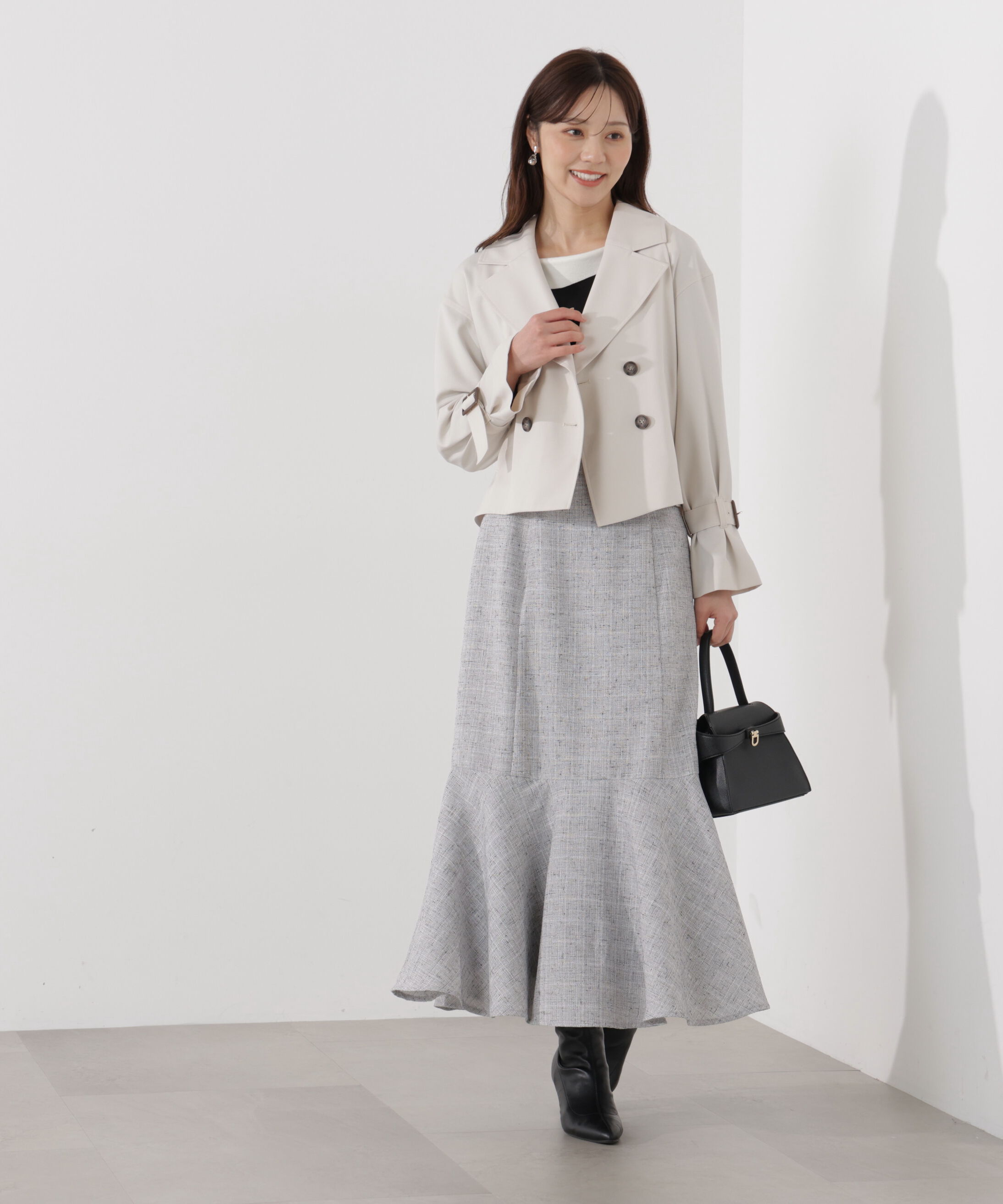 PROPORTION BODY DRESSING「＜防シワ/花粉リリース＞ショートトレンチコート」|ブルゾン・スタジャン|