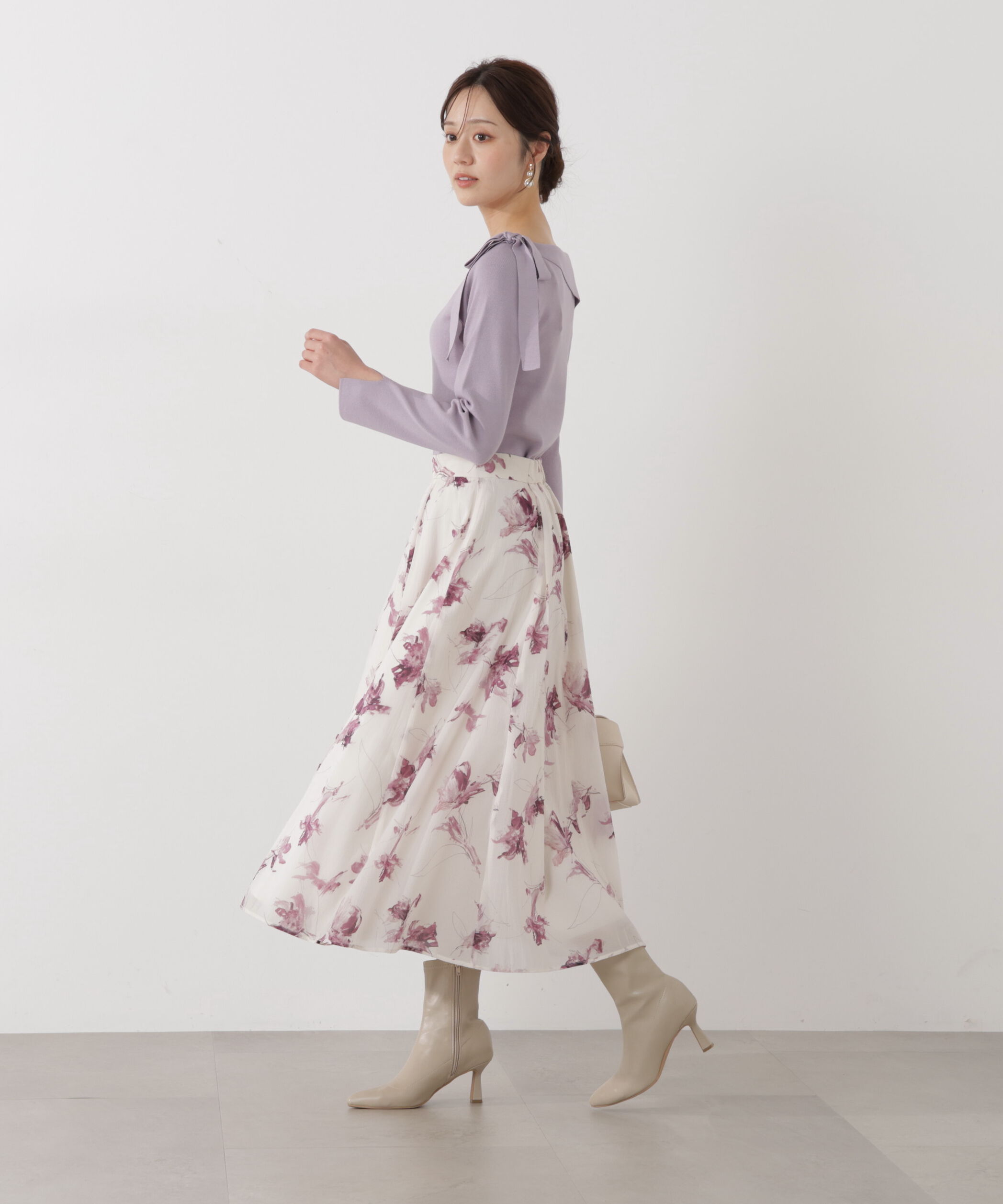 PROPORTION BODY DRESSING「＜ウォッシャブル/UV＞サイドリボン総針ニット」|ニット・セーター|