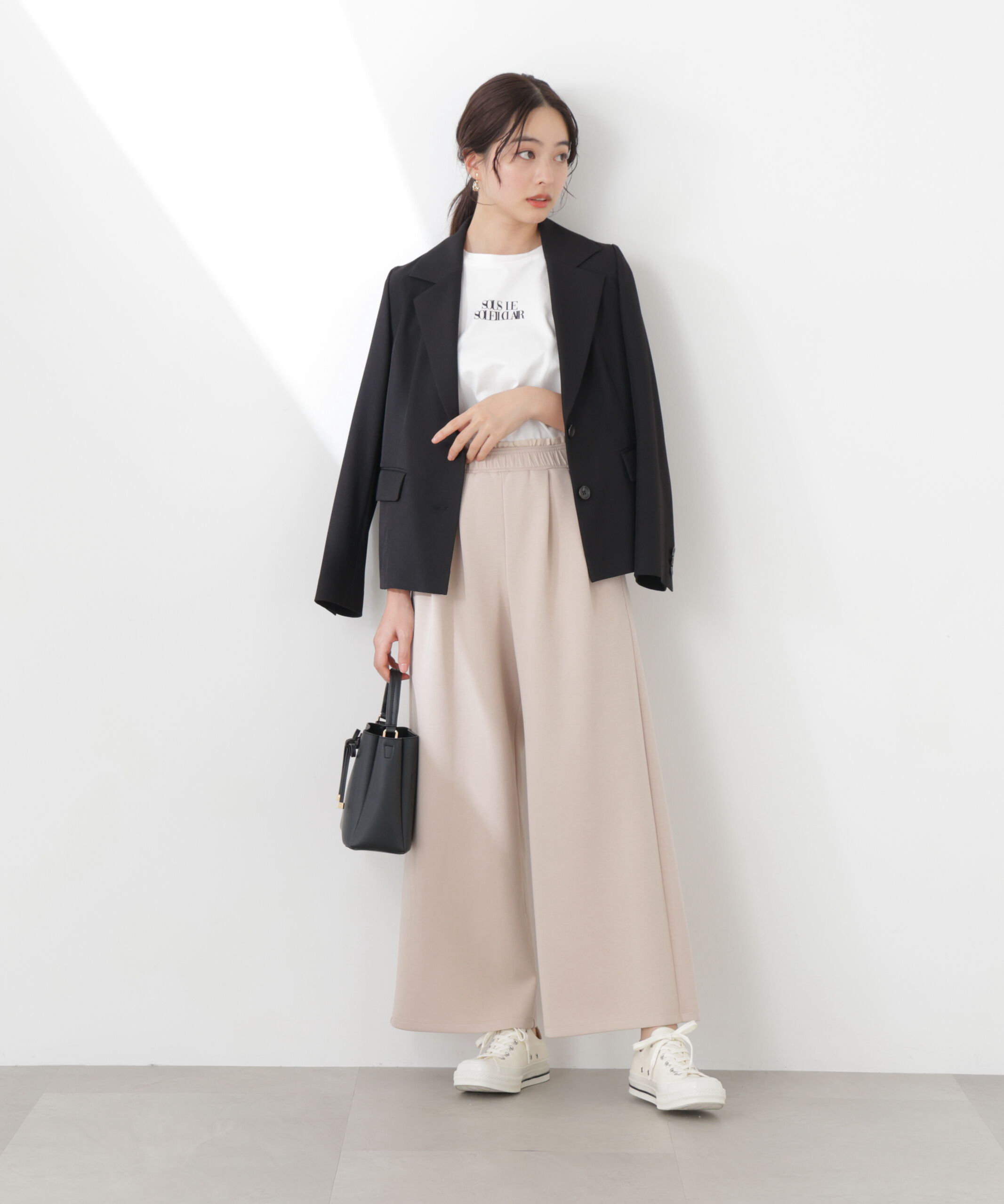 PROPORTION BODY DRESSING「〈a/mie〉カットイージーワイドパンツ　26SS」|その他|ベージュ