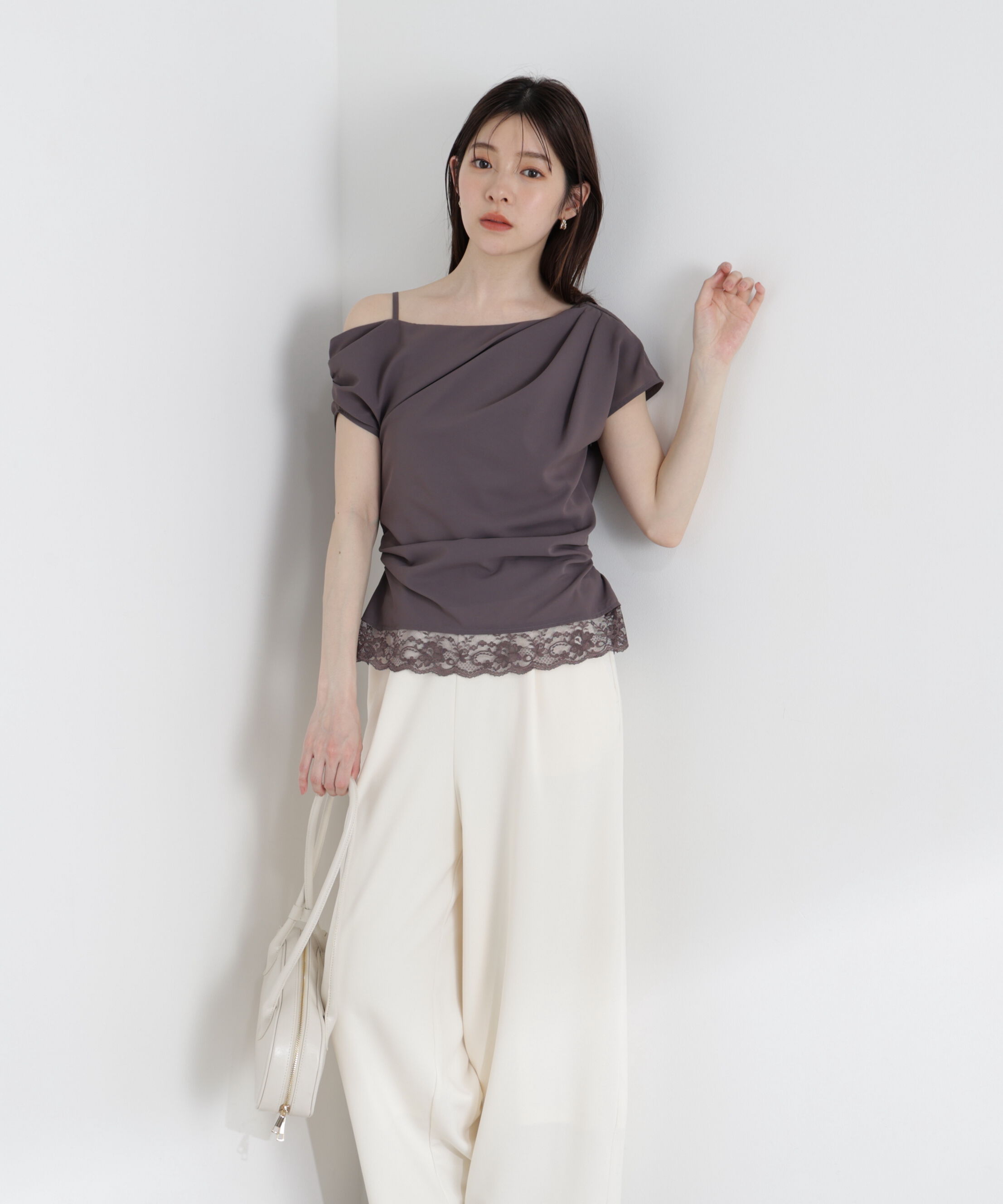 PROPORTION BODY DRESSING「〈a/mie〉アシメドレープブラウス」|シャツ・ブラウス|