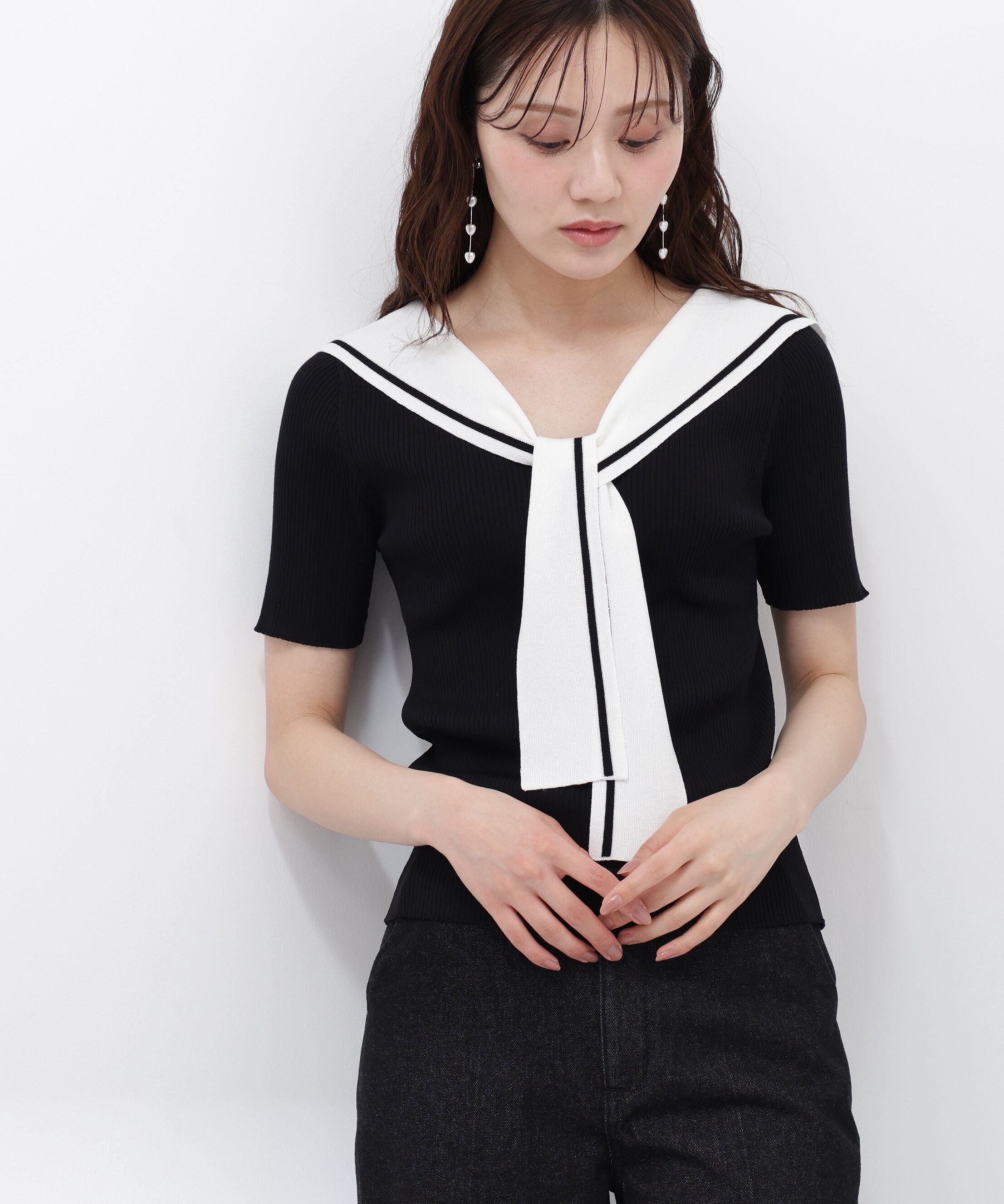 PROPORTION BODY DRESSING「セーラーカラーニットトップス」|ニット・セーター|