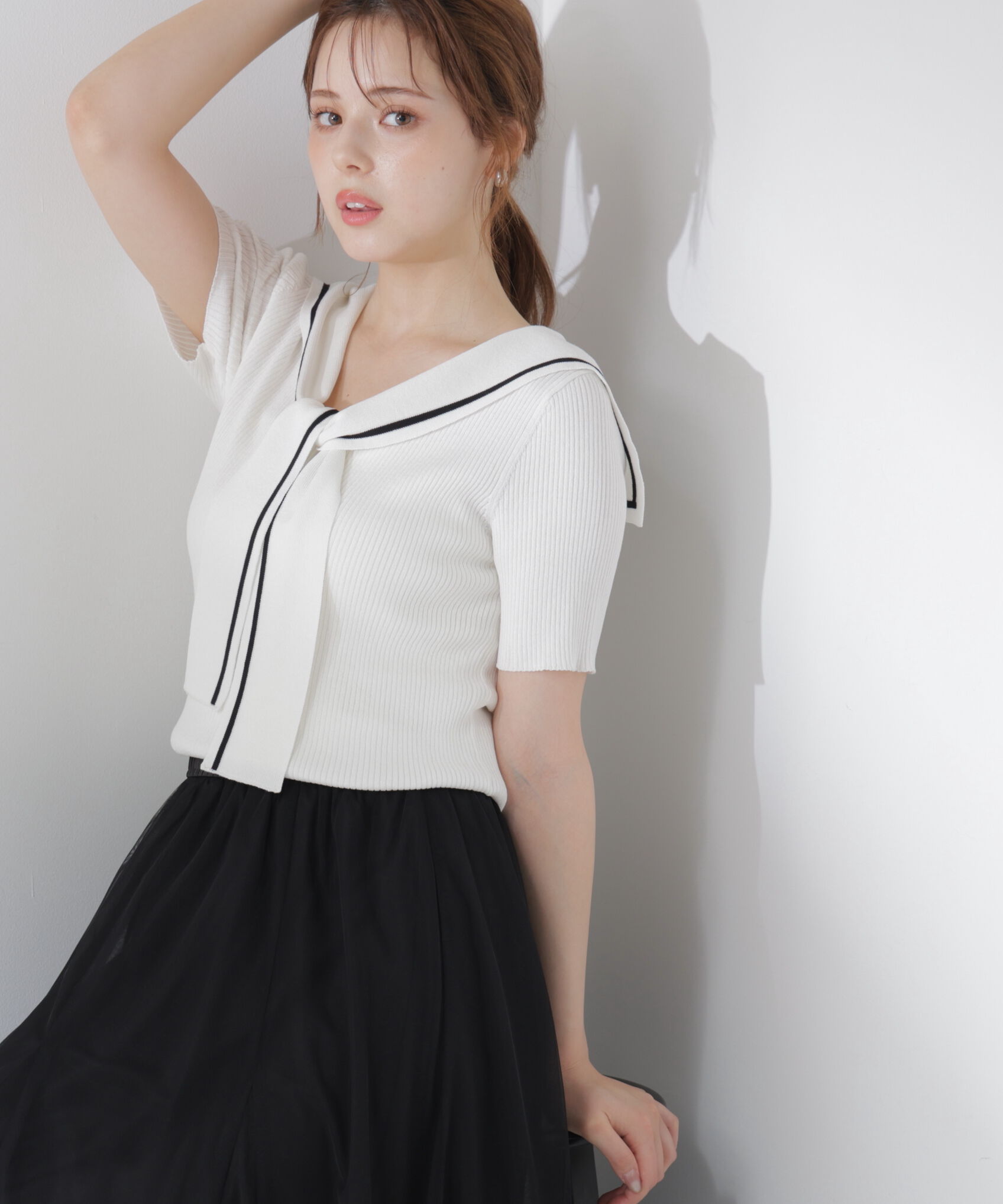 PROPORTION BODY DRESSING「セーラーカラーニットトップス」|ニット・セーター|
