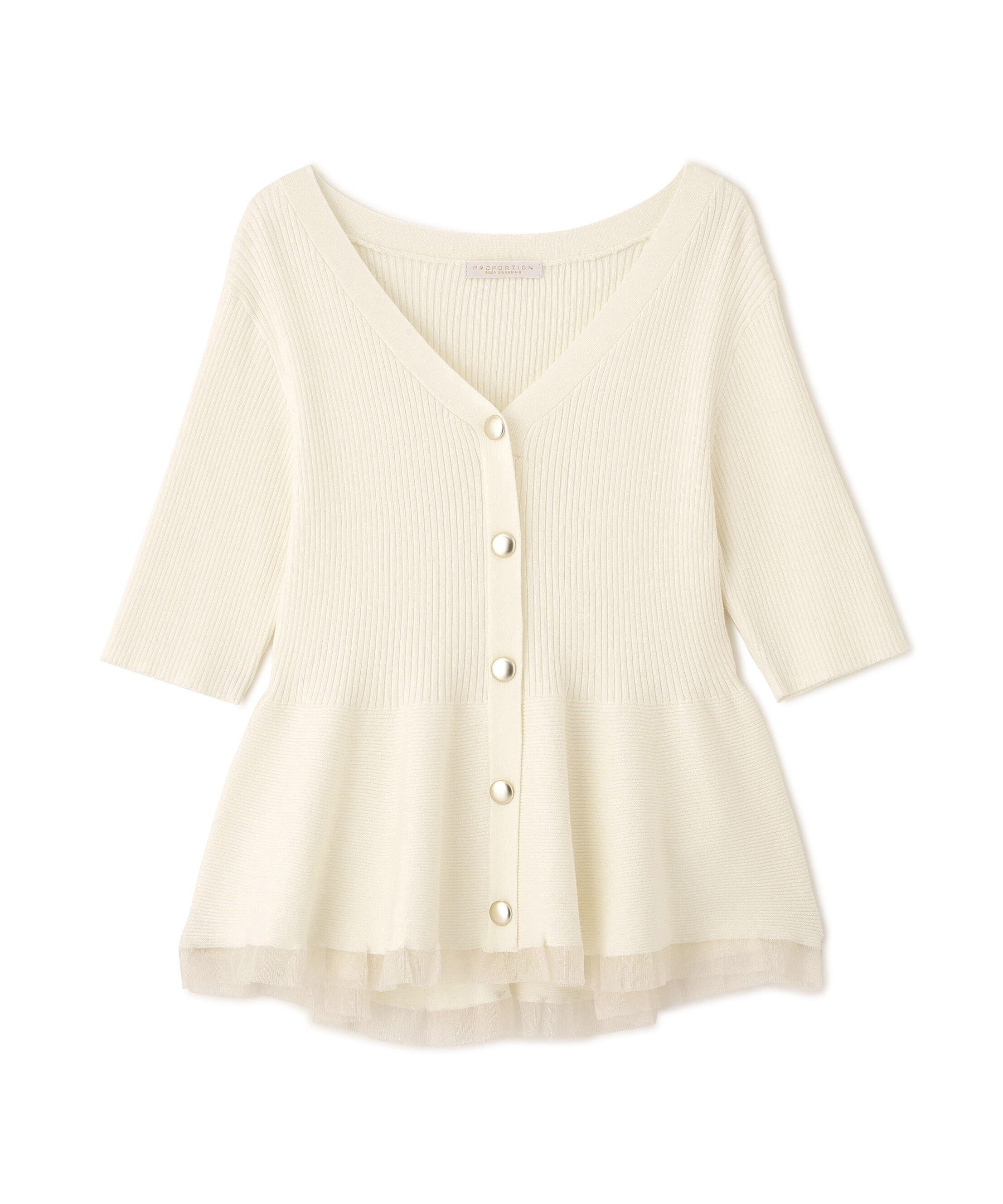 PROPORTION BODY DRESSING「＜一部追加生産予約＞部分シアーペプラムニット」|ニット・セーター|