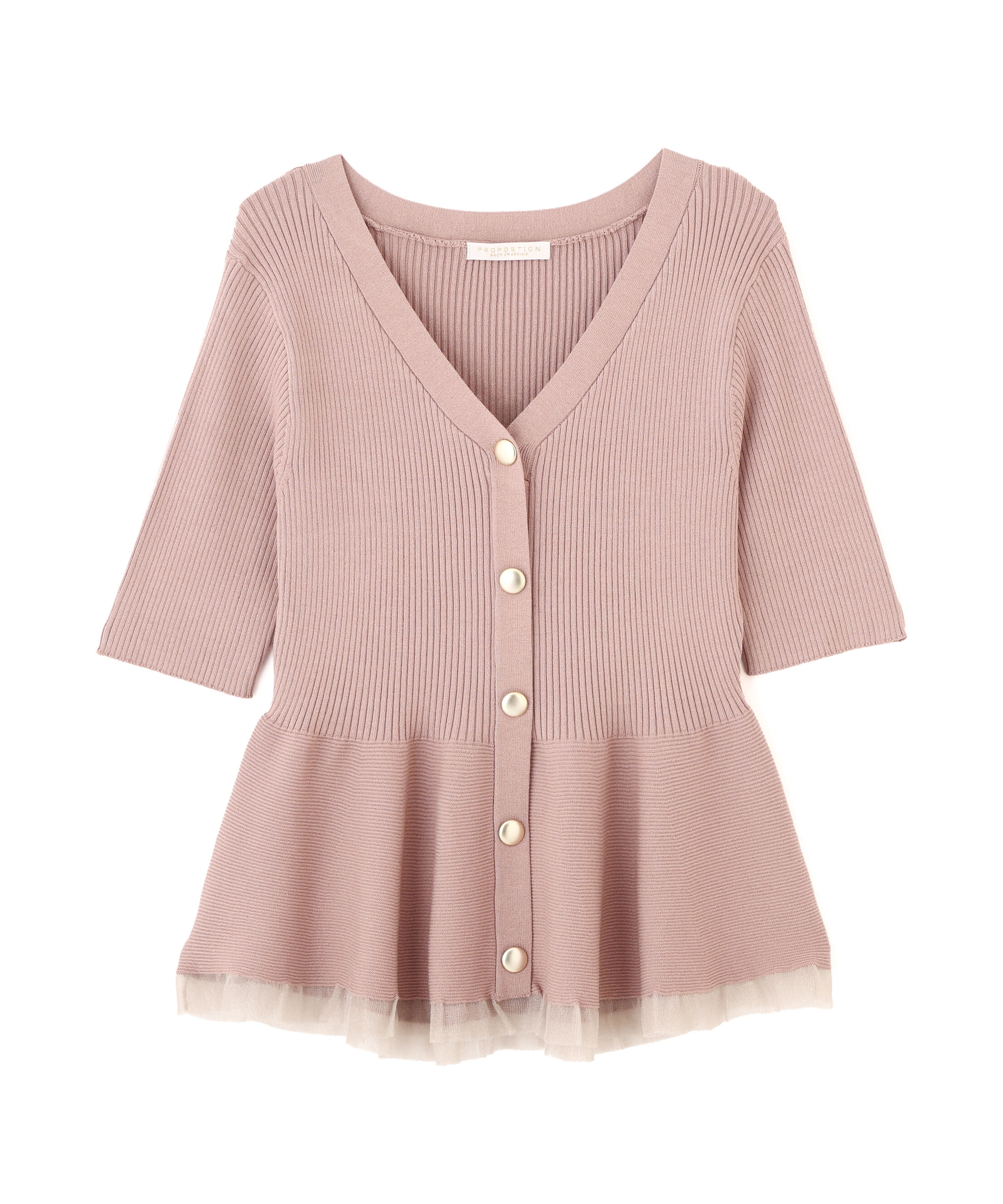 PROPORTION BODY DRESSING「＜一部追加生産予約＞部分シアーペプラムニット」|ニット・セーター|