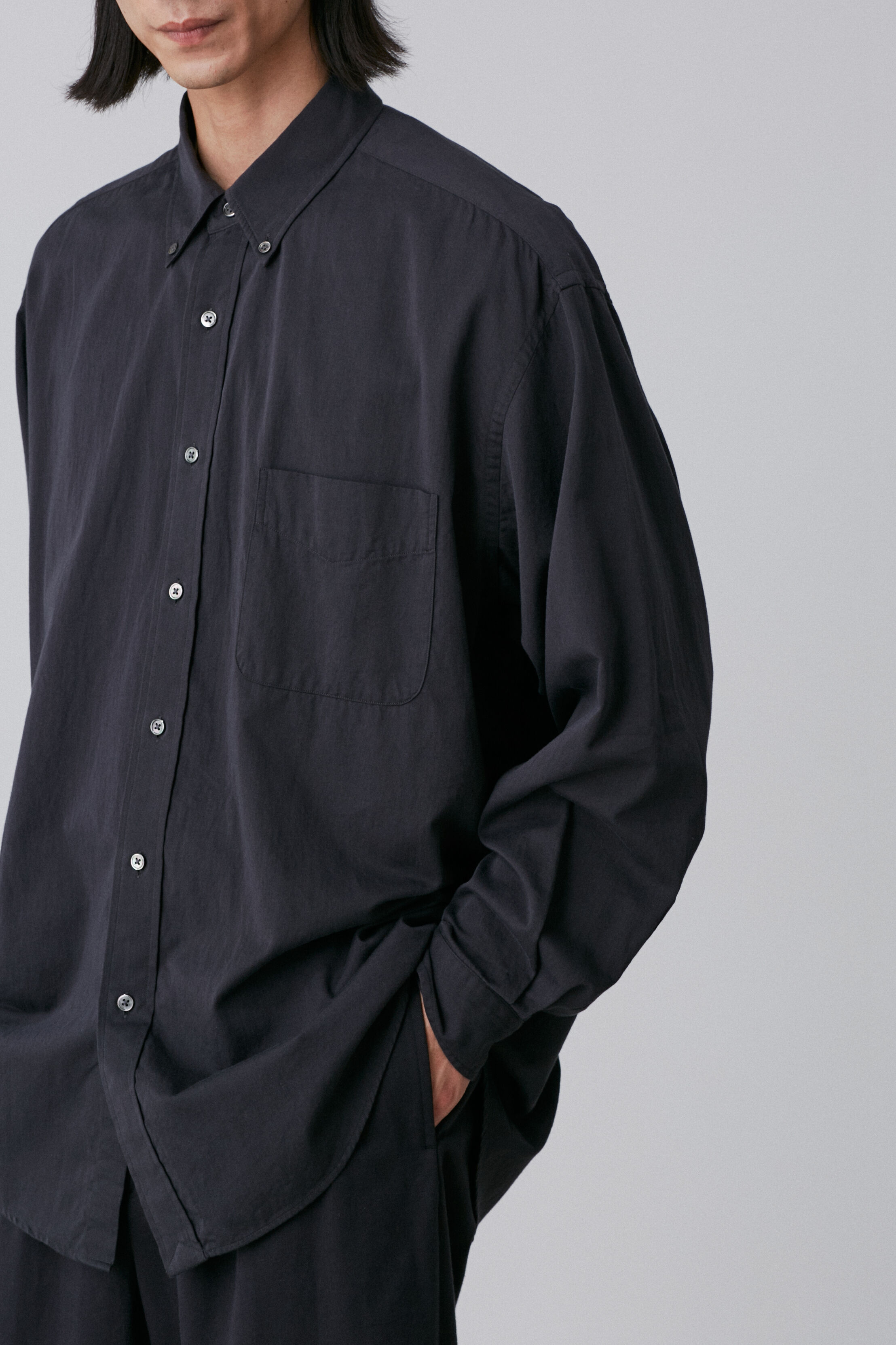 YLEVE 「Ｙ / ORGANIC COTTON WASHER SATIN SHIRT」|シャツ・ブラウス|