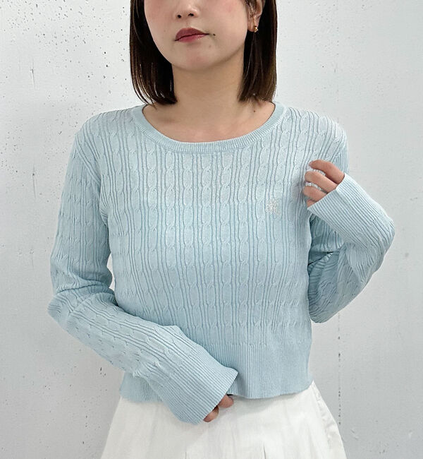 archives「ロゴ刺繍ケーブルライトニット」|ニット・セーター|