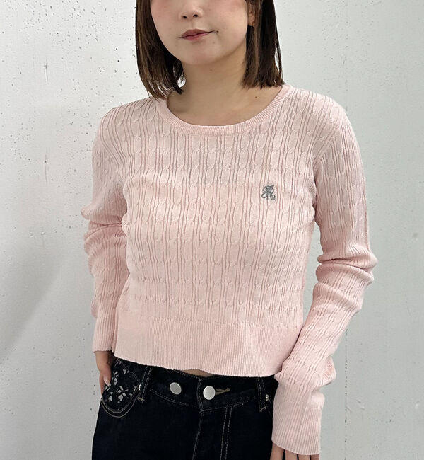 archives「ロゴ刺繍ケーブルライトニット」|ニット・セーター|