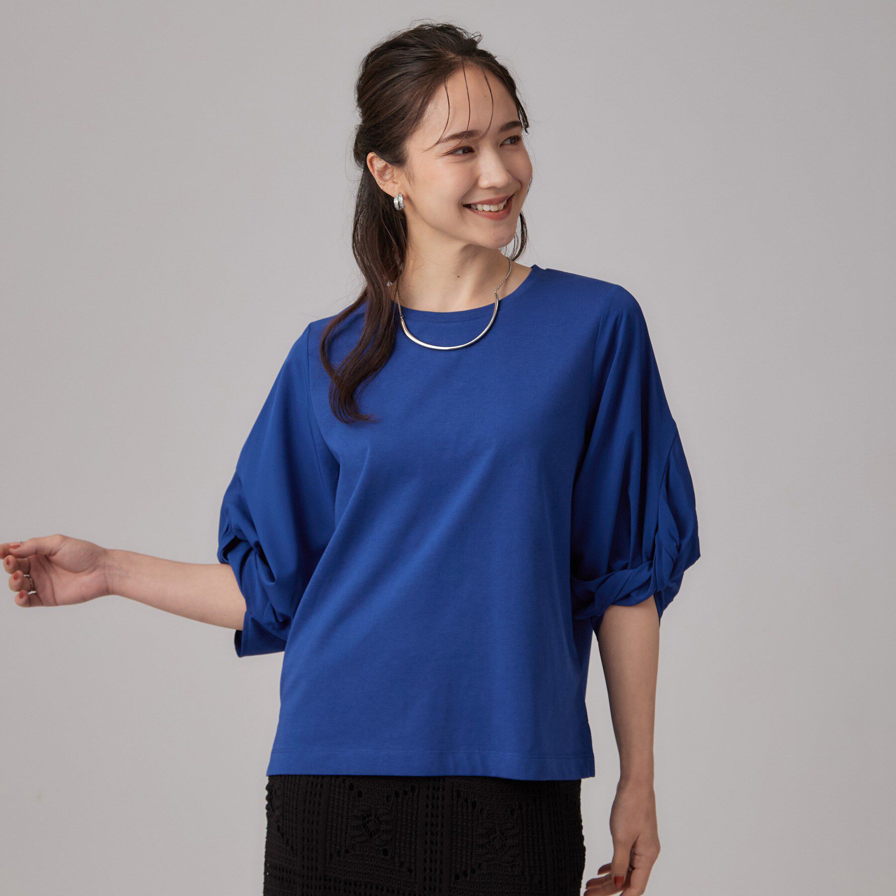 SHOO･LA･RUE「ON・OFF大活躍ツイストスリーブトップス」|Tシャツ・カットソー|