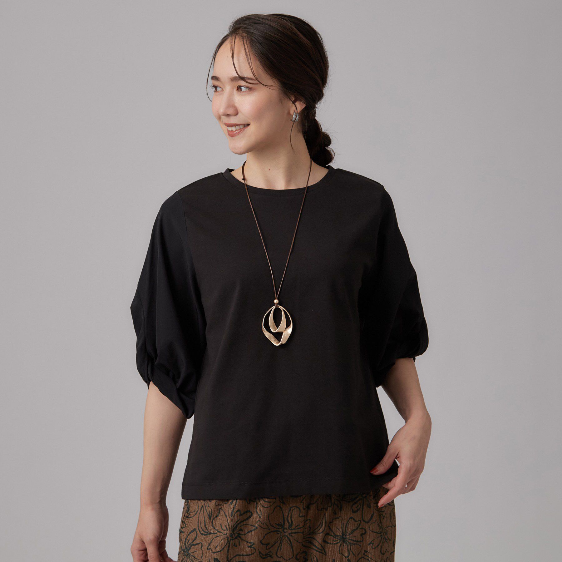 SHOO･LA･RUE「ON・OFF大活躍ツイストスリーブトップス」|Tシャツ・カットソー|