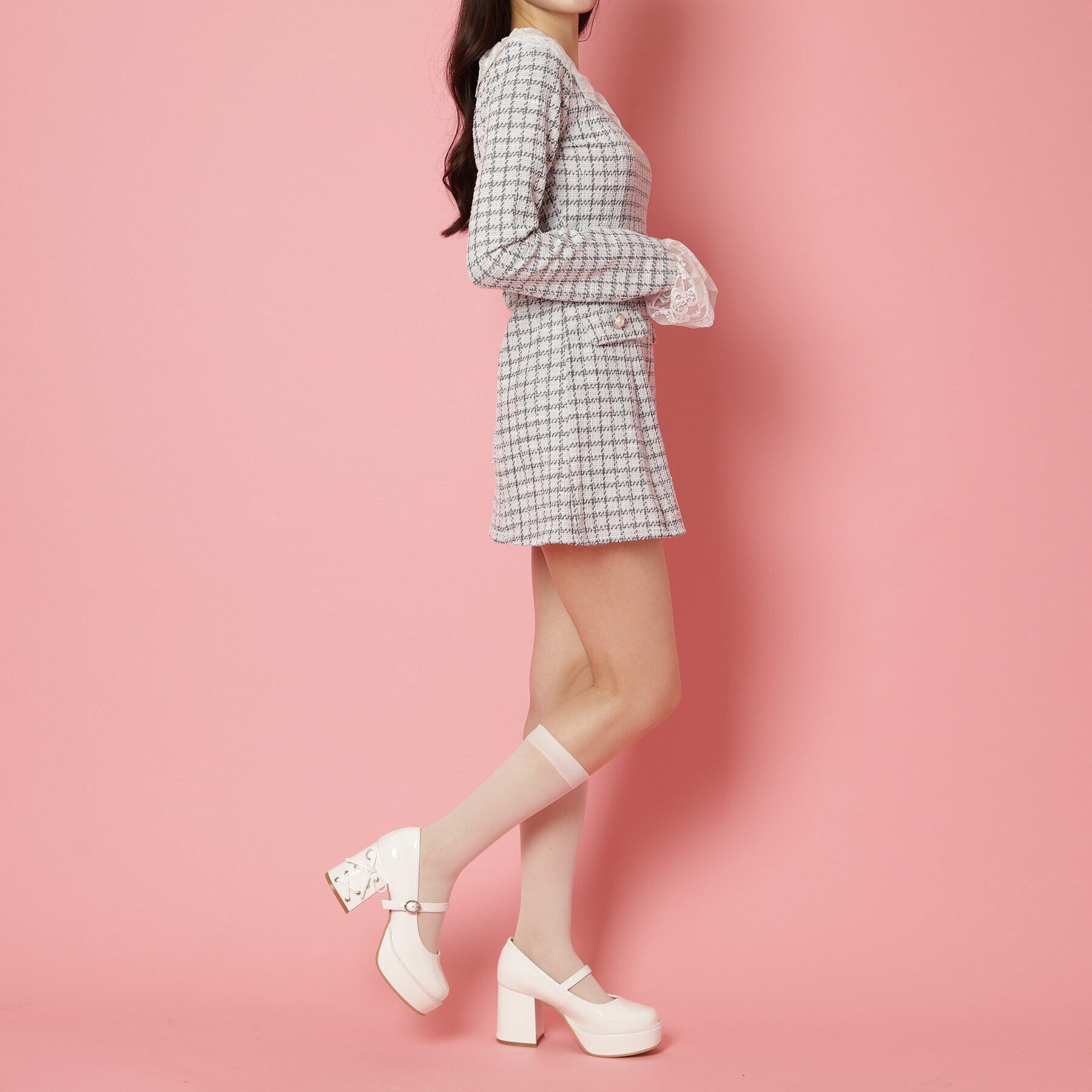 csT&P「厚底ヒールレースアップパンプス」|パンプス|