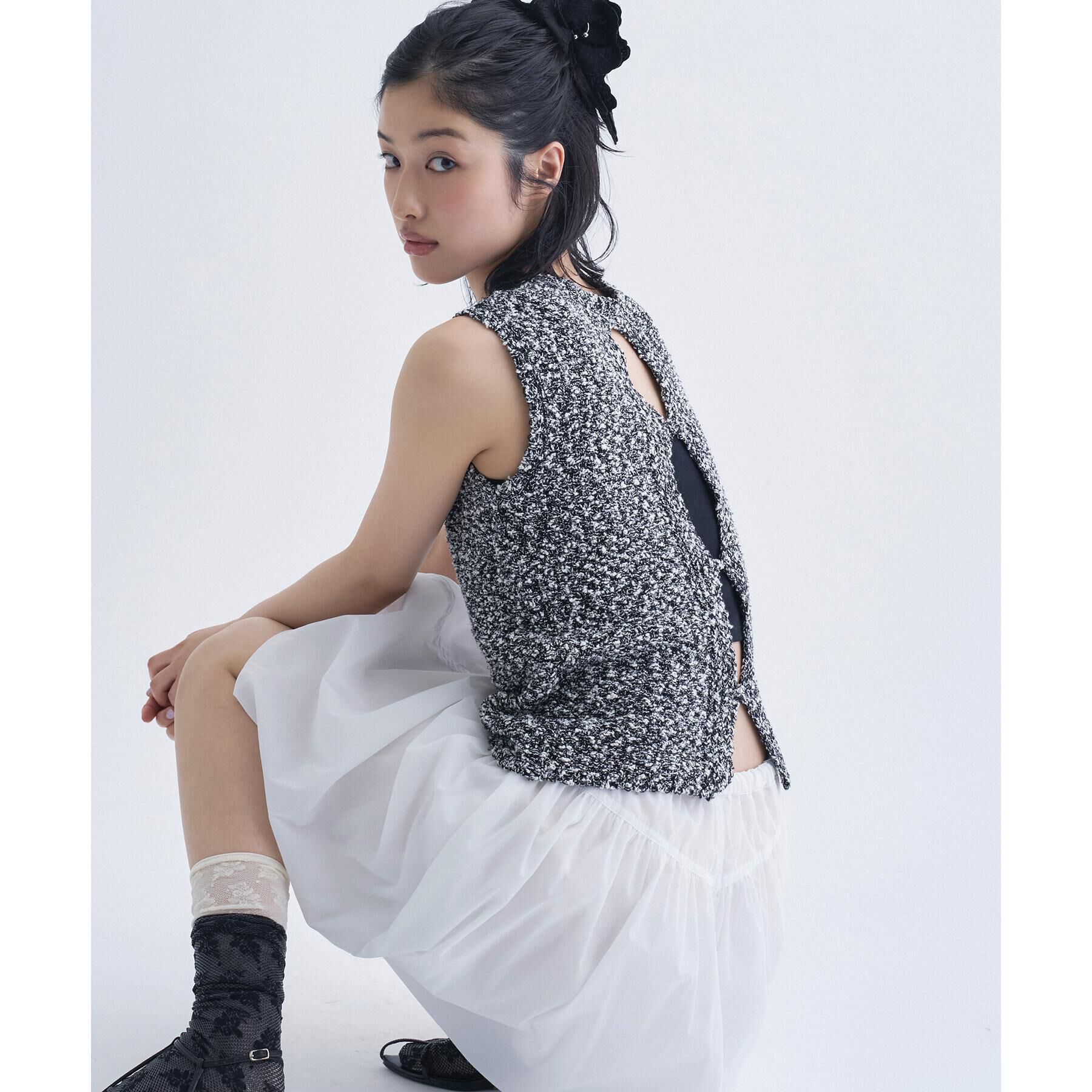 CODE A「cloudy open back tank」|ニット・セーター|