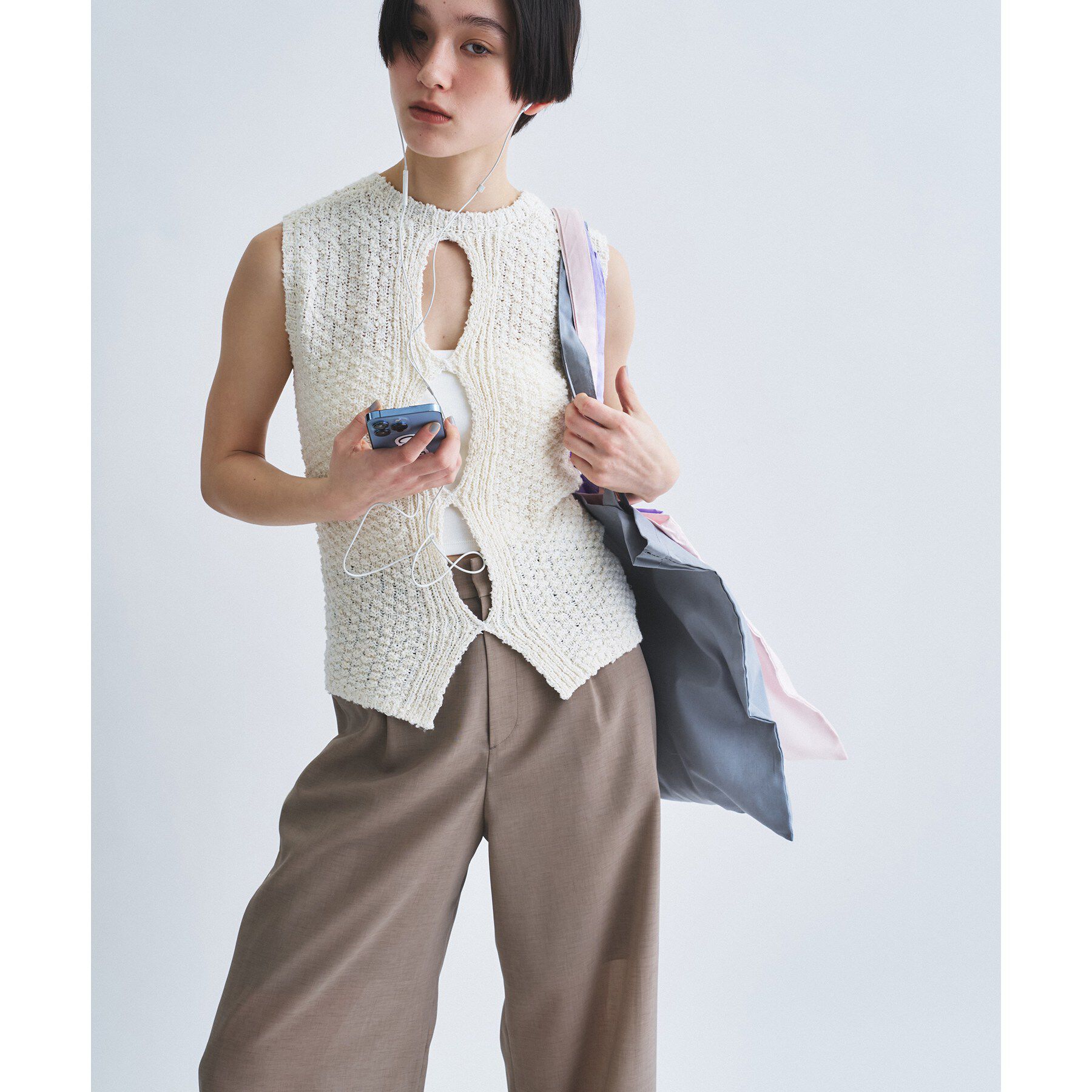CODE A「cloudy open back tank」|ニット・セーター|