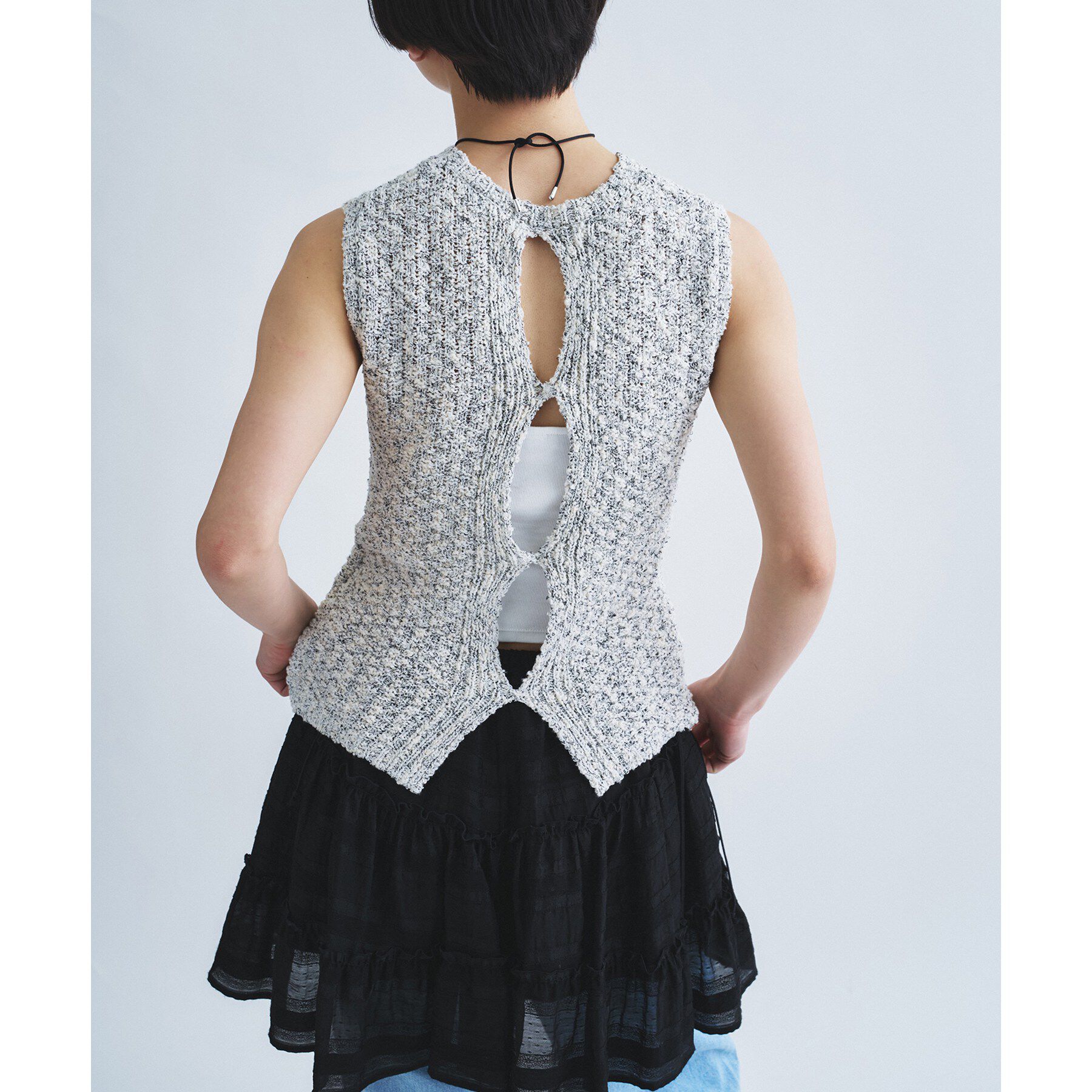 CODE A「cloudy open back tank」|ニット・セーター|