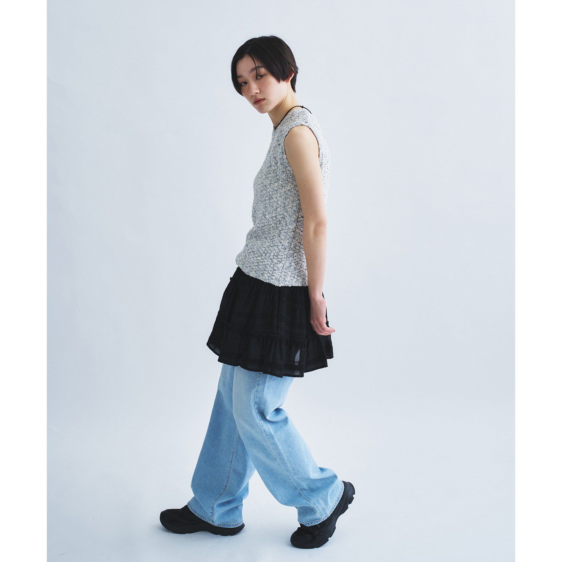 CODE A「cloudy open back tank」|ニット・セーター|