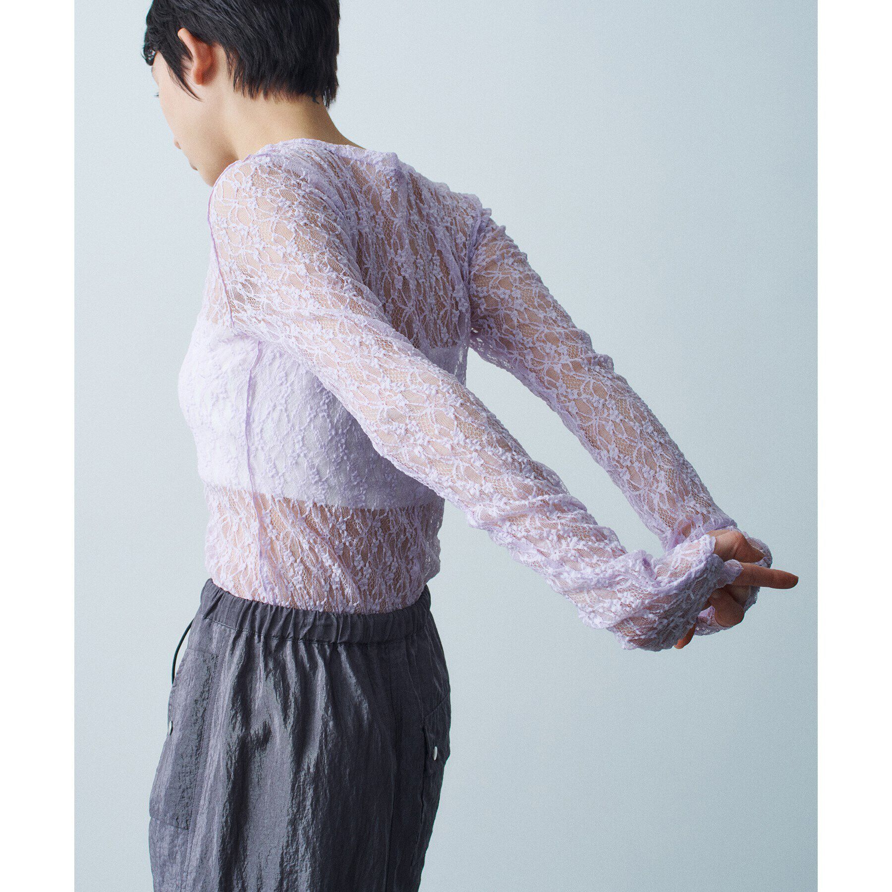 CODE A「【ReRe】stretch lace tops」|Tシャツ・カットソー|