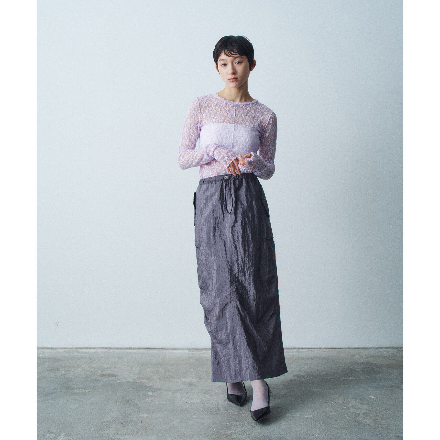 CODE A「【ReRe】stretch lace tops」|Tシャツ・カットソー|