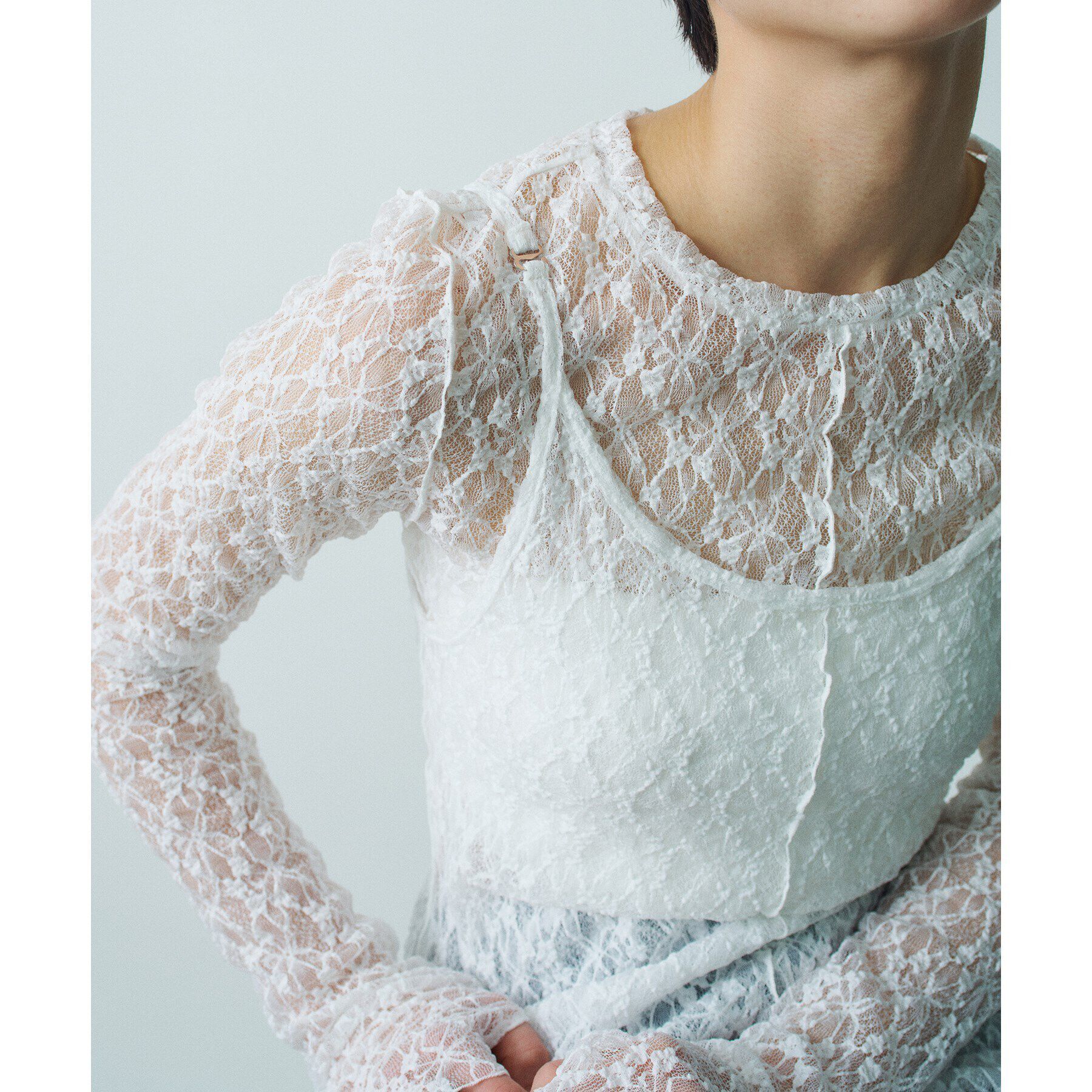 CODE A「【ReRe】stretch lace tops」|Tシャツ・カットソー|