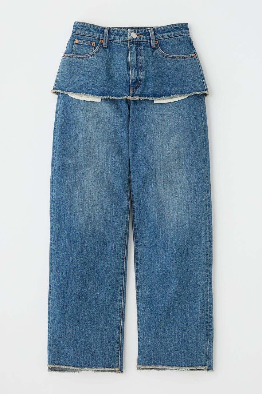 MOUSSY「LAYERED WIDE STRAIGHT デニム」|デニム|
