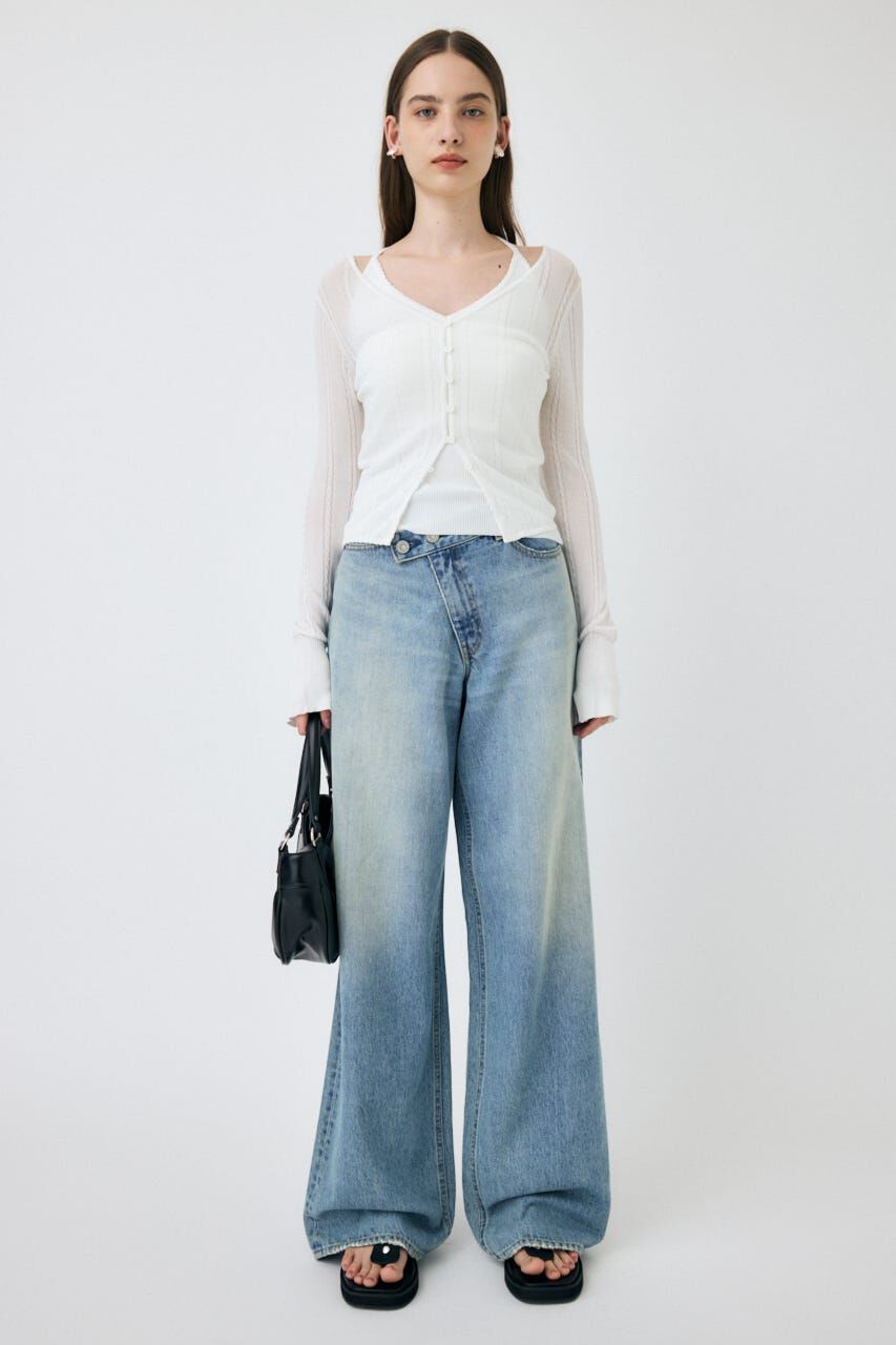 MOUSSY「CROSS WAIST WIDE ストレート」|デニム|