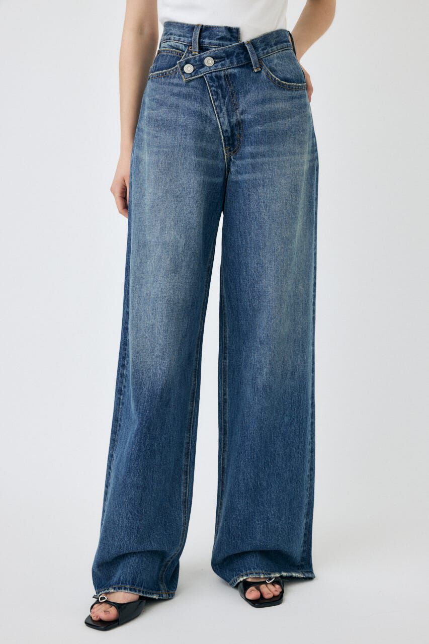 MOUSSY「CROSS WAIST WIDE ストレート」|デニム|