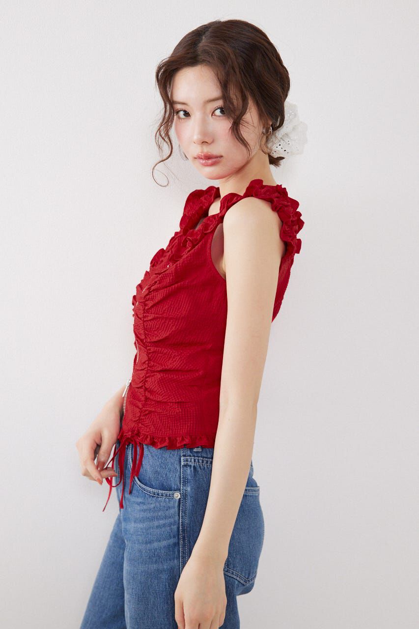 rienda「フロントジップノースリブラウス」|シャツ・ブラウス|