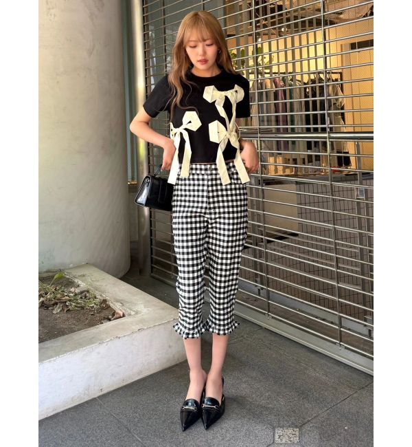 CALNAMUR「バイカラー3ＤリボンＴシャツ」|Tシャツ・カットソー|