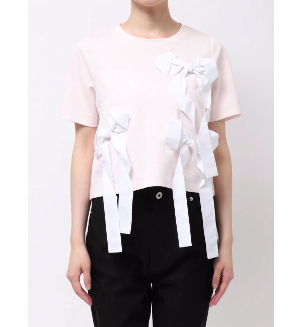 CALNAMUR「バイカラー3ＤリボンＴシャツ」|Tシャツ・カットソー|