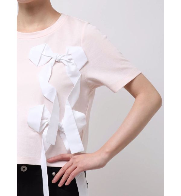 CALNAMUR「バイカラー3ＤリボンＴシャツ」|Tシャツ・カットソー|