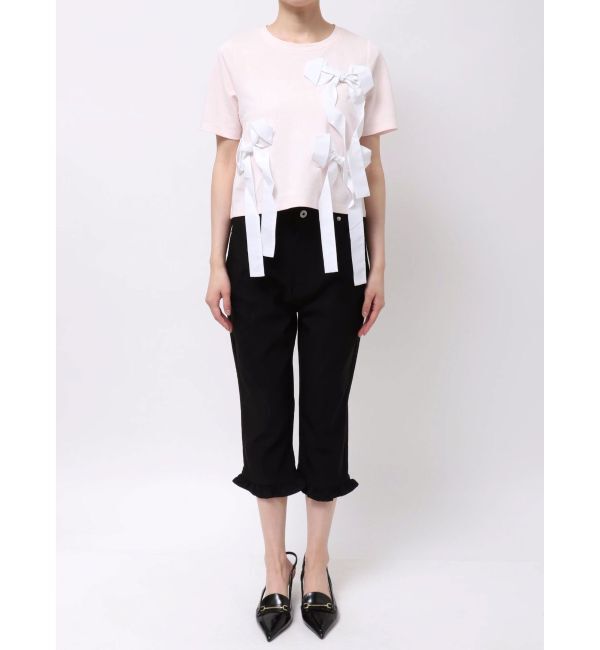 CALNAMUR「バイカラー3ＤリボンＴシャツ」|Tシャツ・カットソー|
