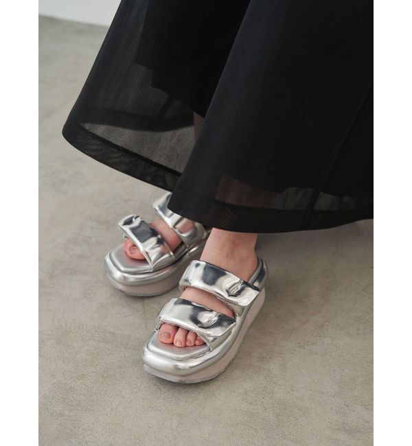 ELENDEEK「DOUBLE BAND SANDAL」|サンダル|シルバー