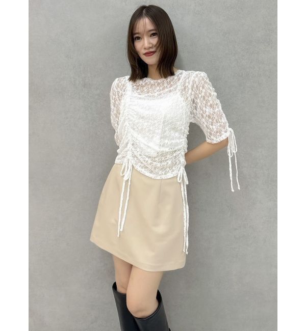 dazzlin「ギャザーリボンレーストップス」|Tシャツ・カットソー|